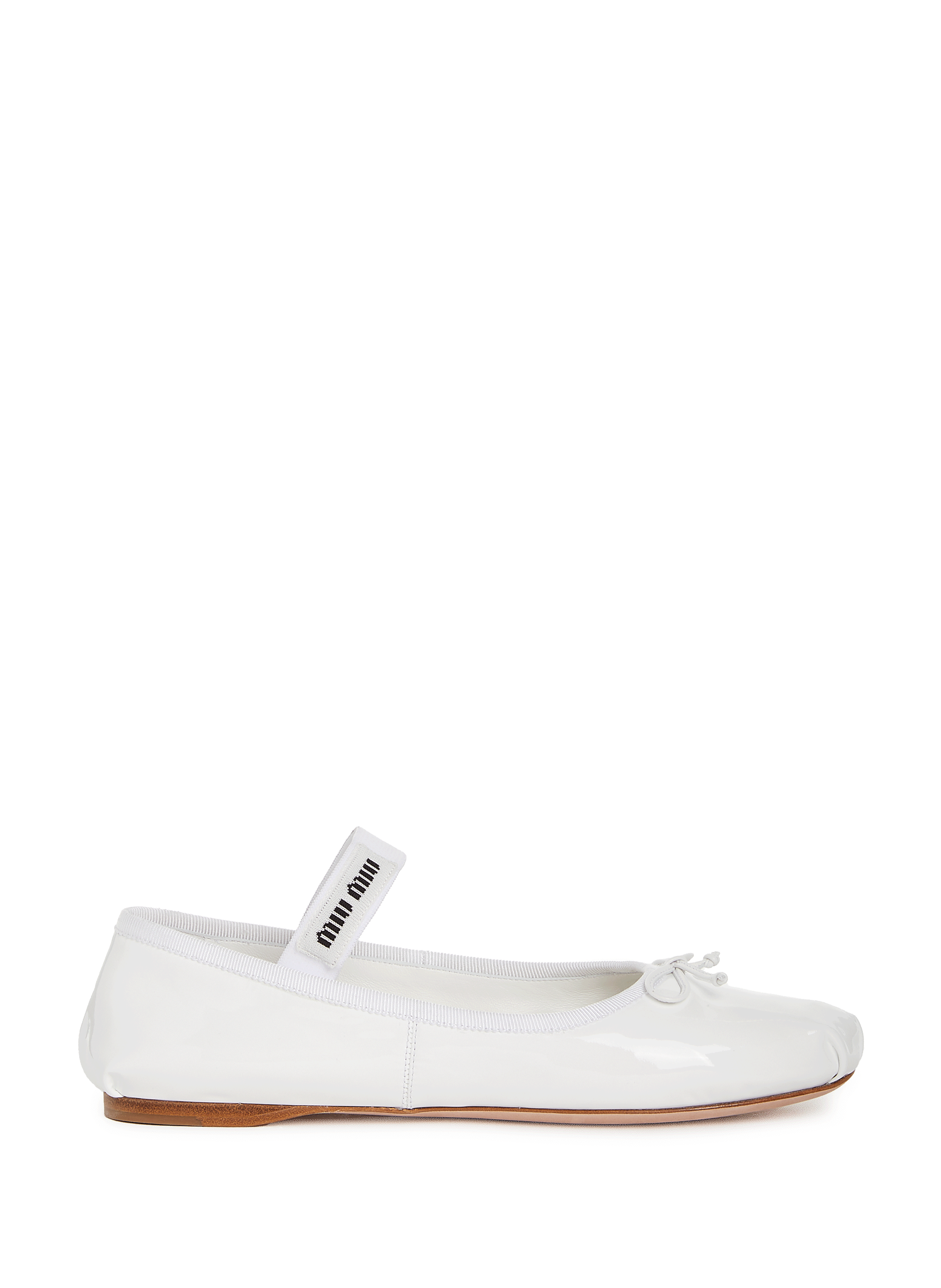 Ballerines en cuir verni | Blanc