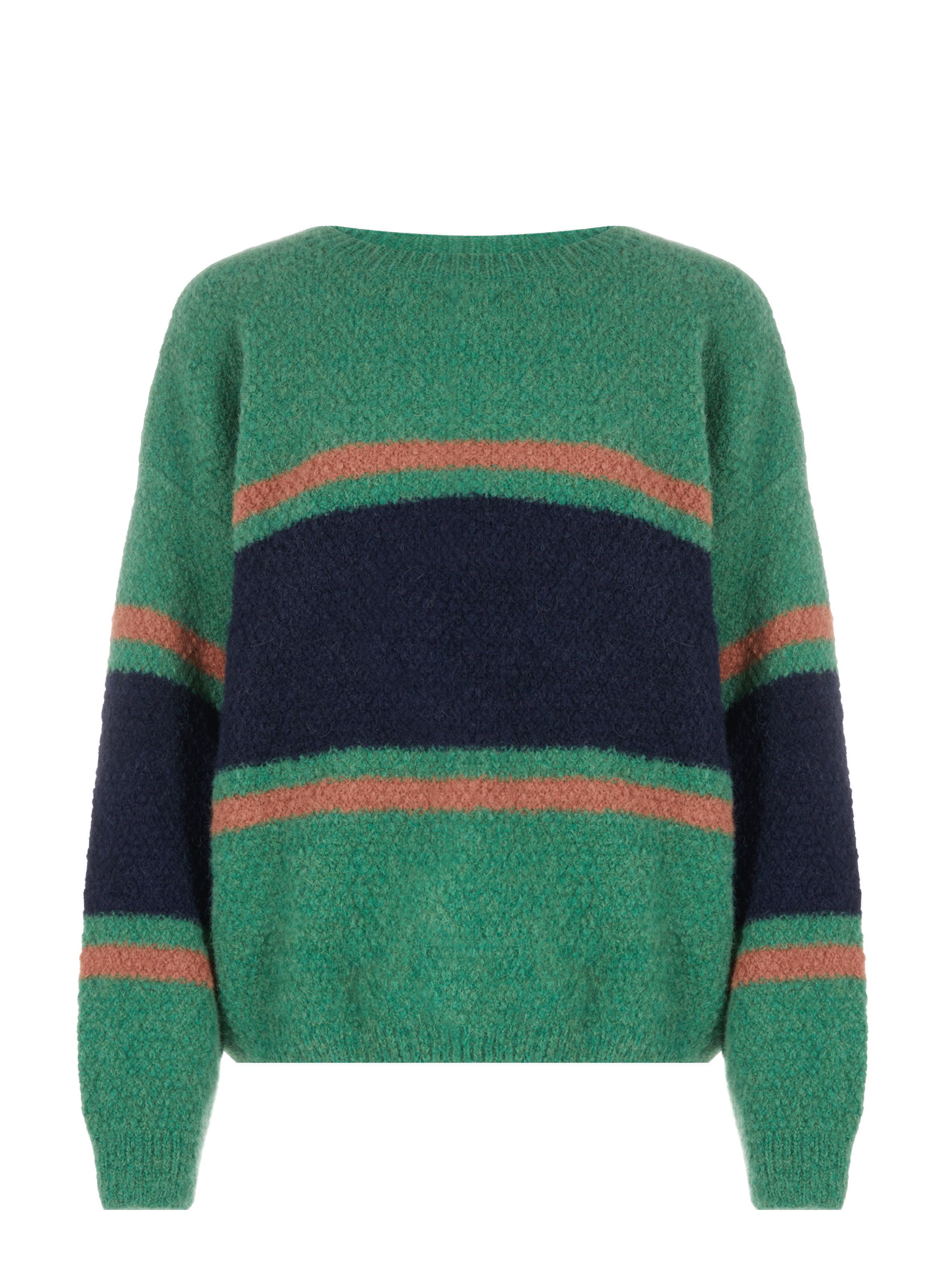 Pull rayé en mohair et alpaga