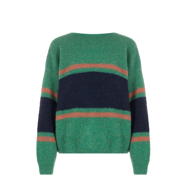 Pull rayé en mohair et alpaga