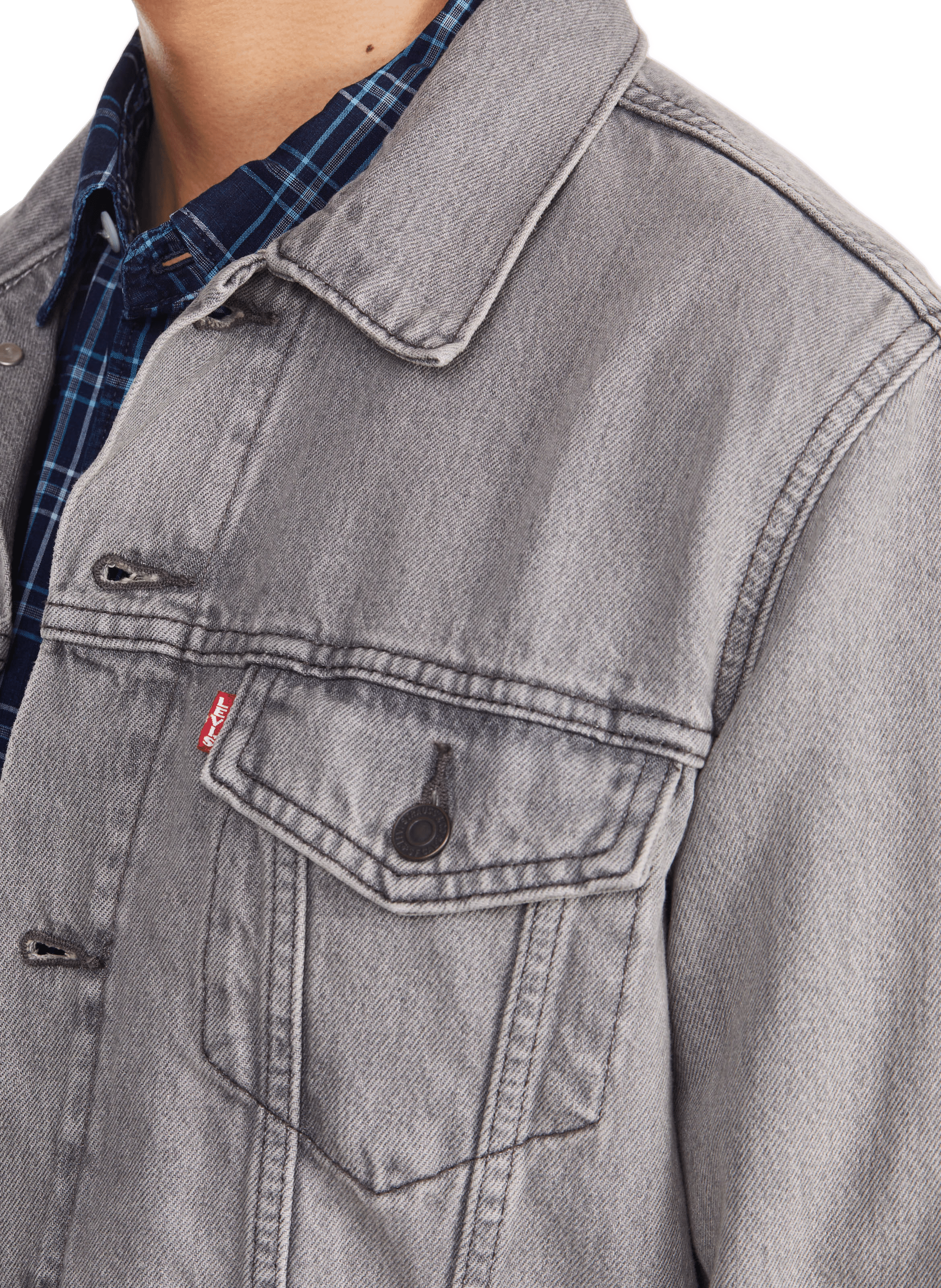 Veste Trucker en jean LEVI'S Gris