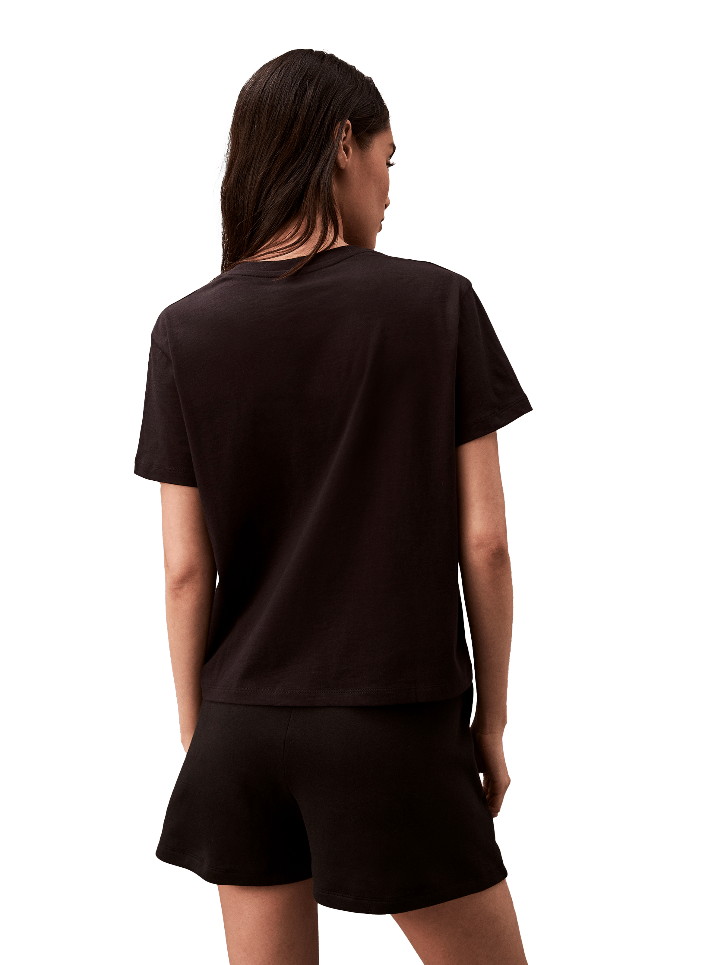T-shirt de pyjama en coton CALVIN KLEIN Noir