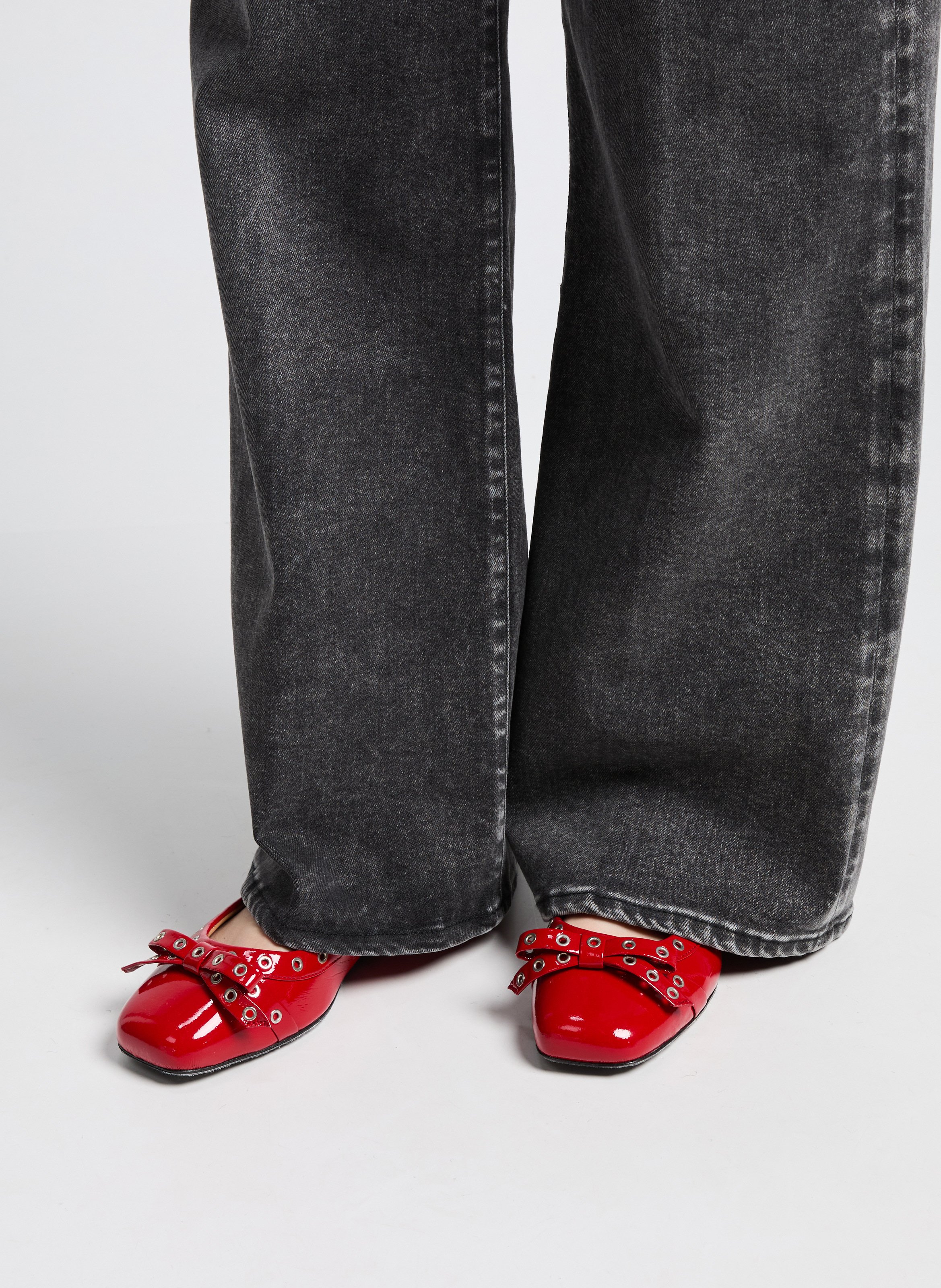 Patent leather ballet flats GANNI Red