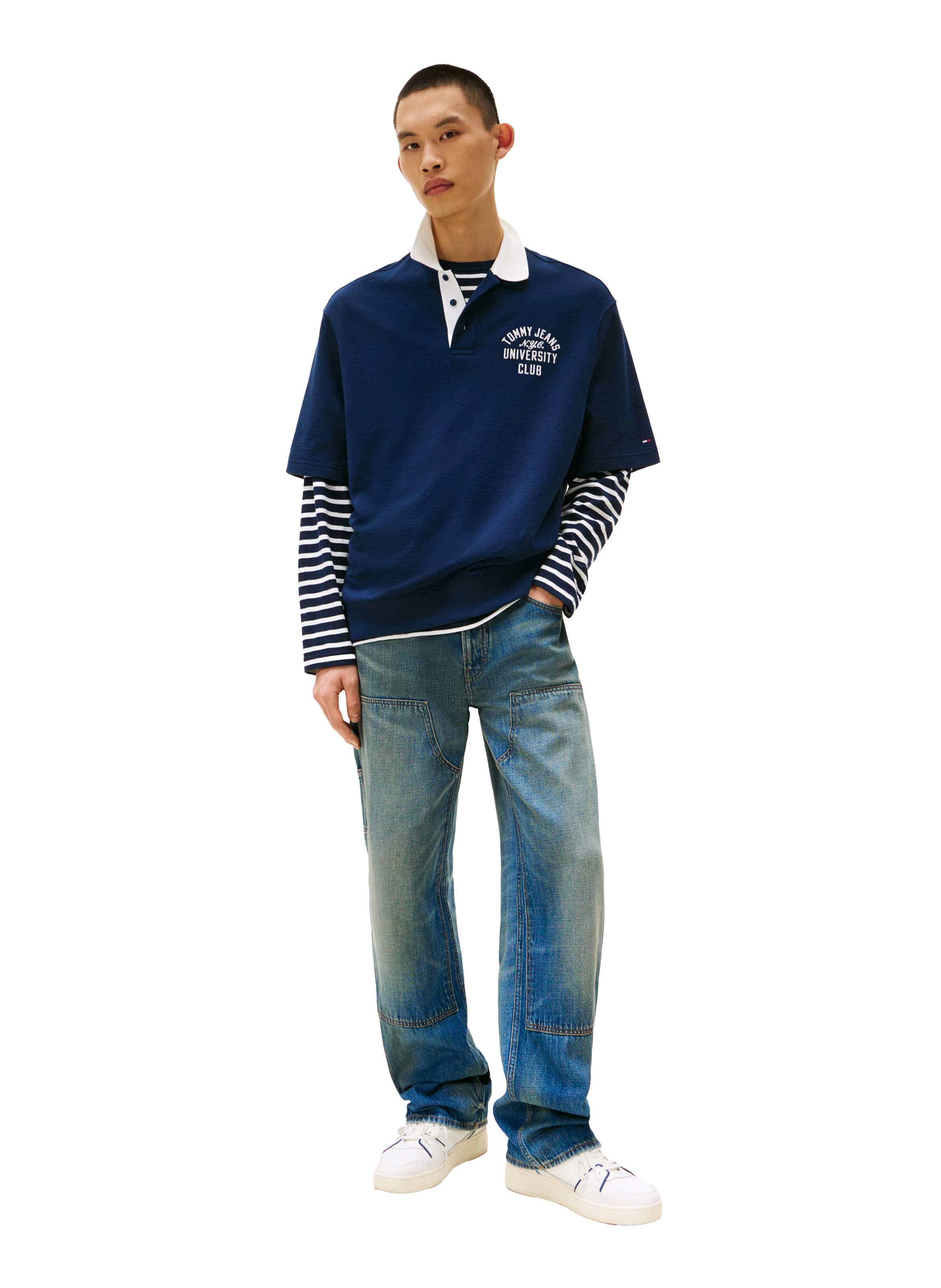 Oversized cotton polo TOMMY HILFIGER Blue