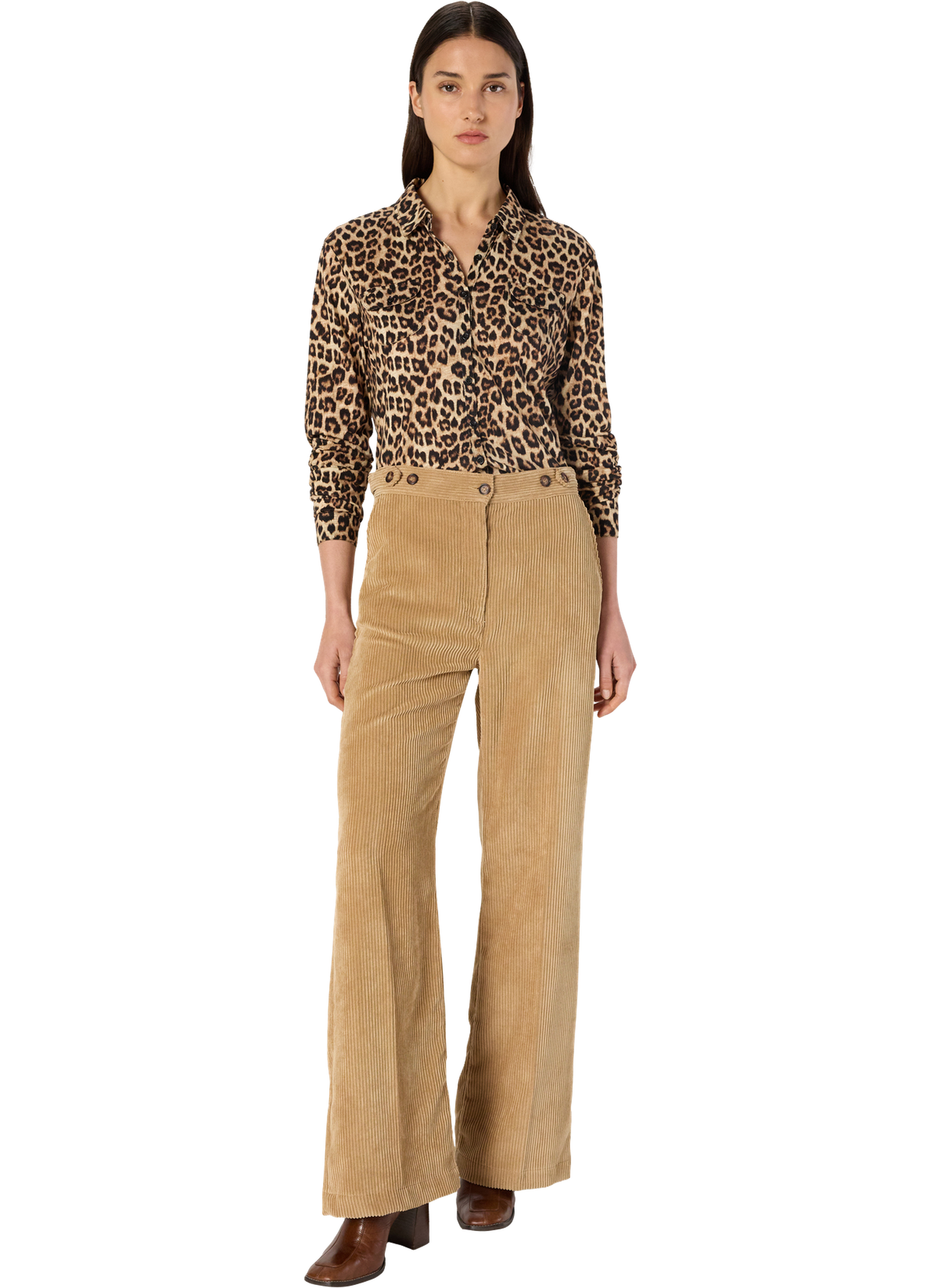 Chemise léopard en jersey - heloise GERARD DAREL Marron