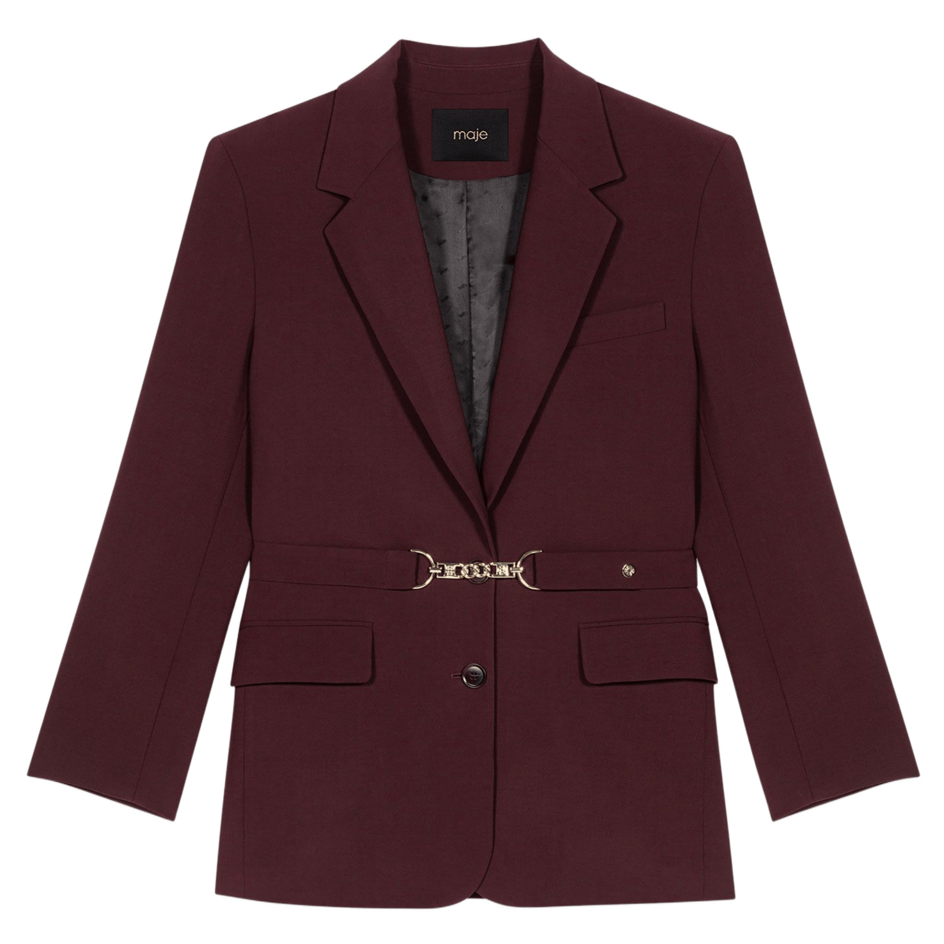 Veste col tailleur en laine mélangée MAJE Rouge