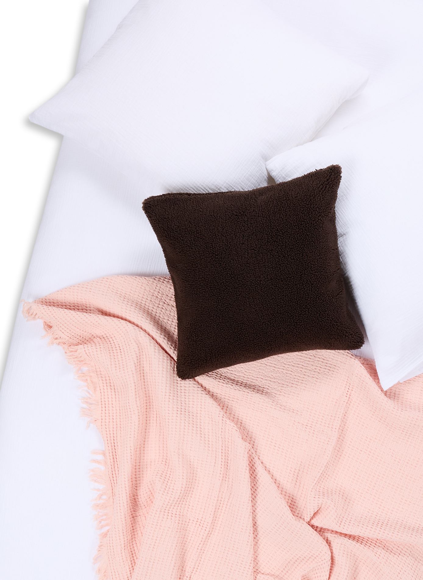 Plaid en nid d'abeille en coton AU PRINTEMPS PARIS Rose