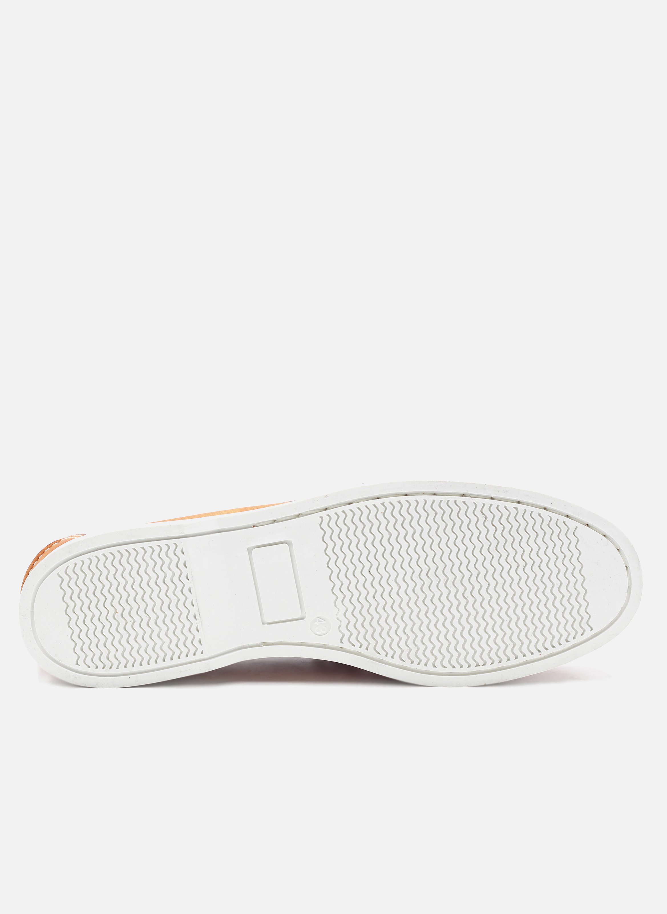 Chaussures bateau cuir mat brossé JULES & JENN Orange