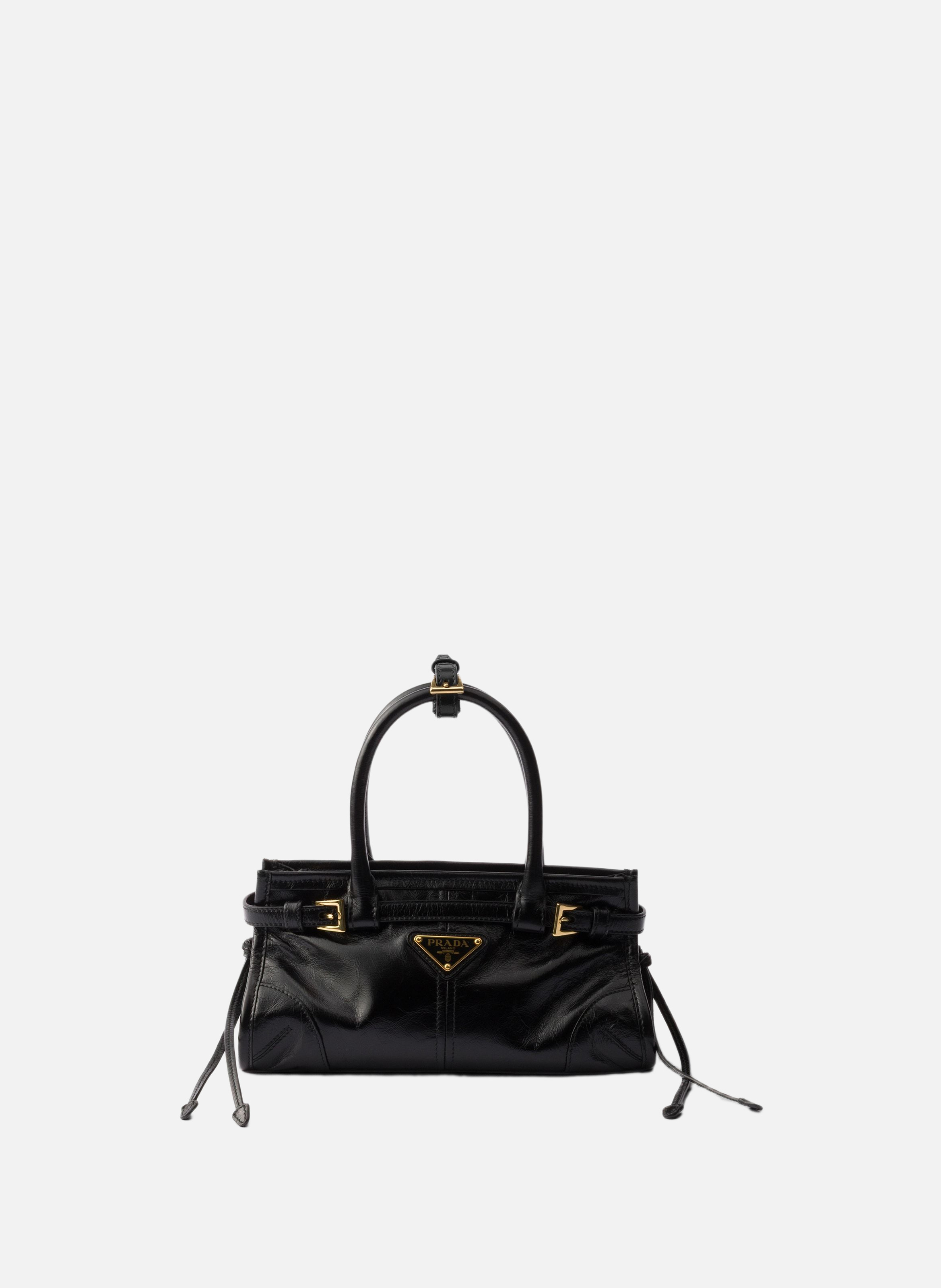 Mini sac à main prada bonnie en cuir PRADA Noir