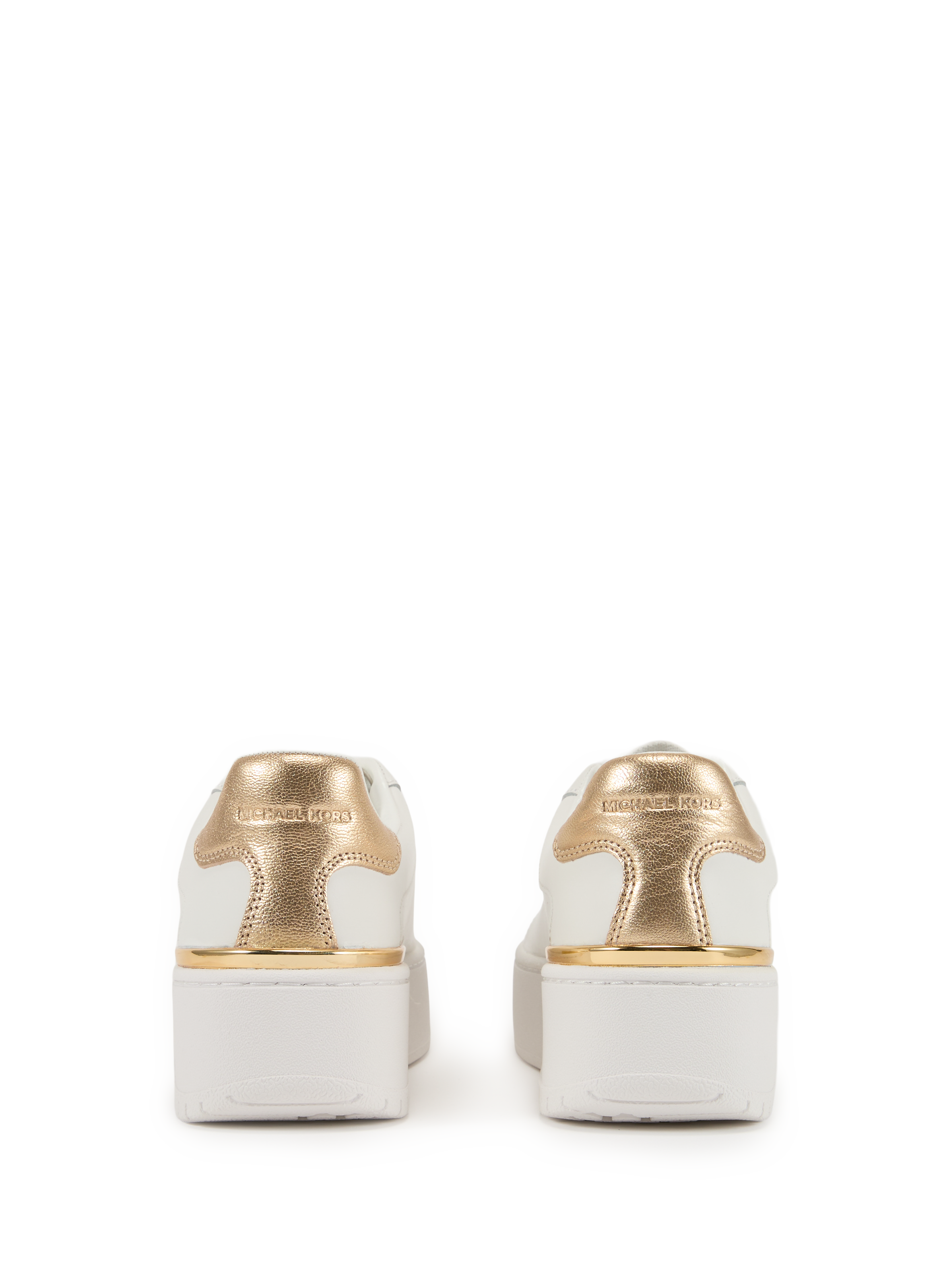 Leather platform sneakers MICHAEL KORS Golden
