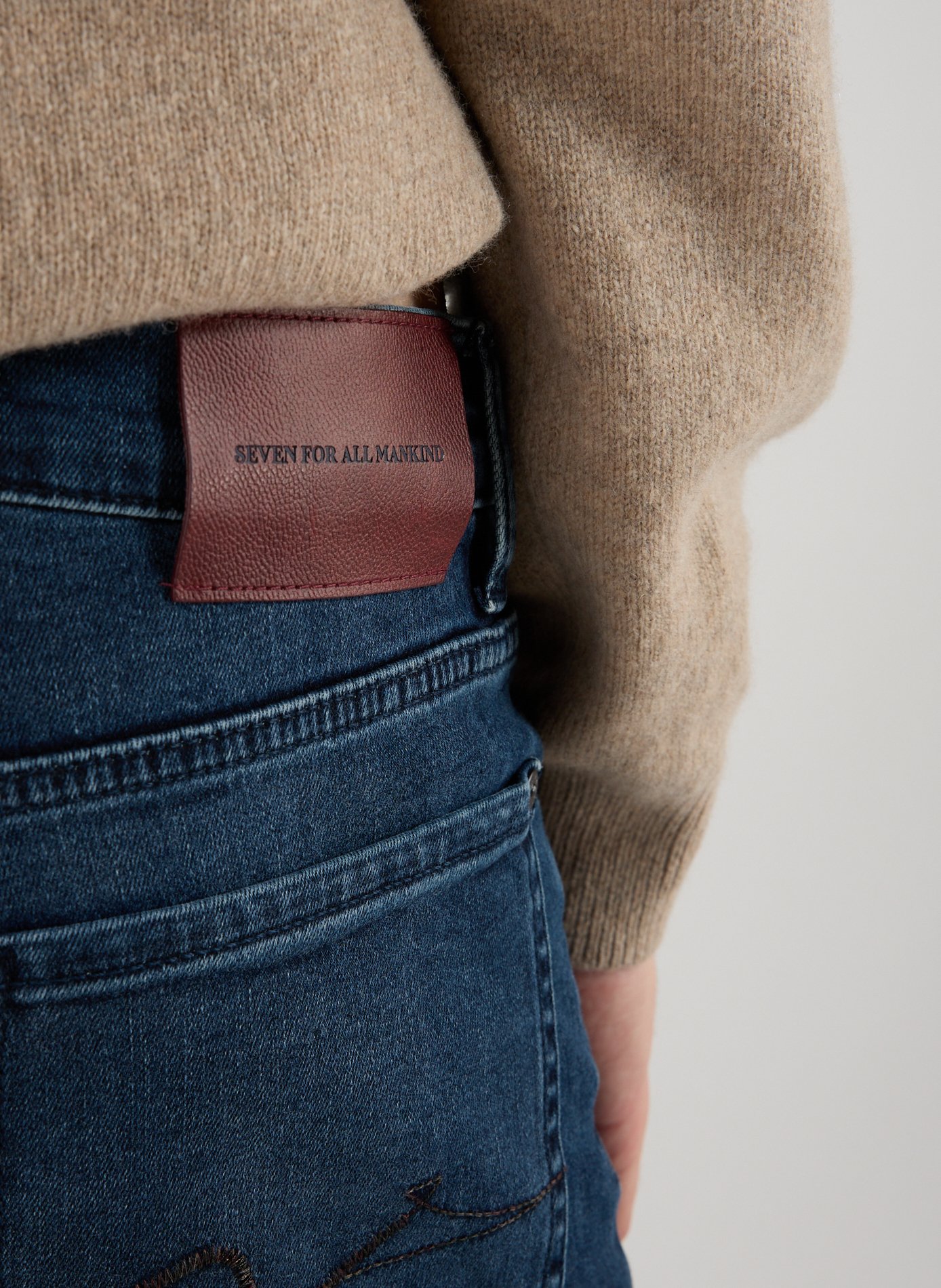 Cotton-blend slim-fit jeans 7 FOR ALL MANKIND Blue