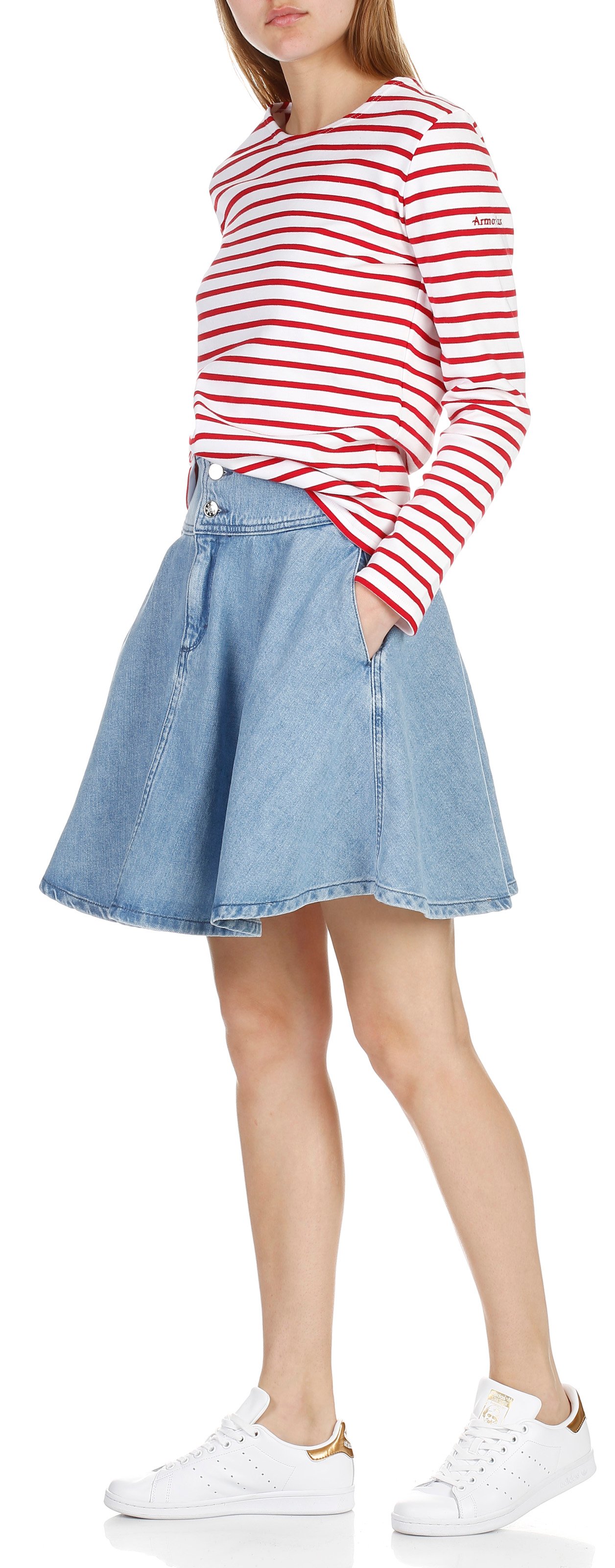 Marinière col rond en coton ARMOR-LUX Blanc