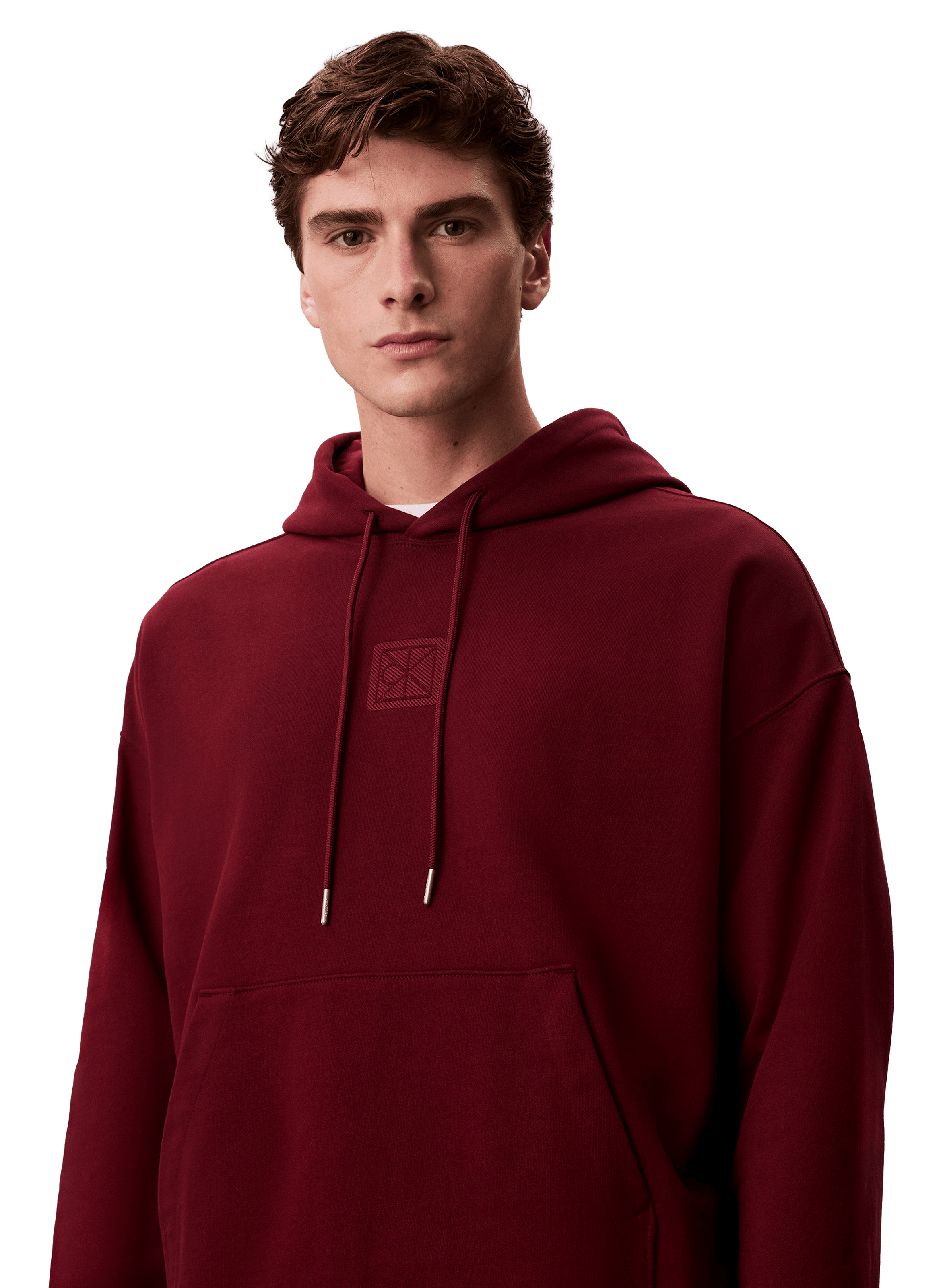 Hoodie en coton mélangé CALVIN KLEIN Rouge
