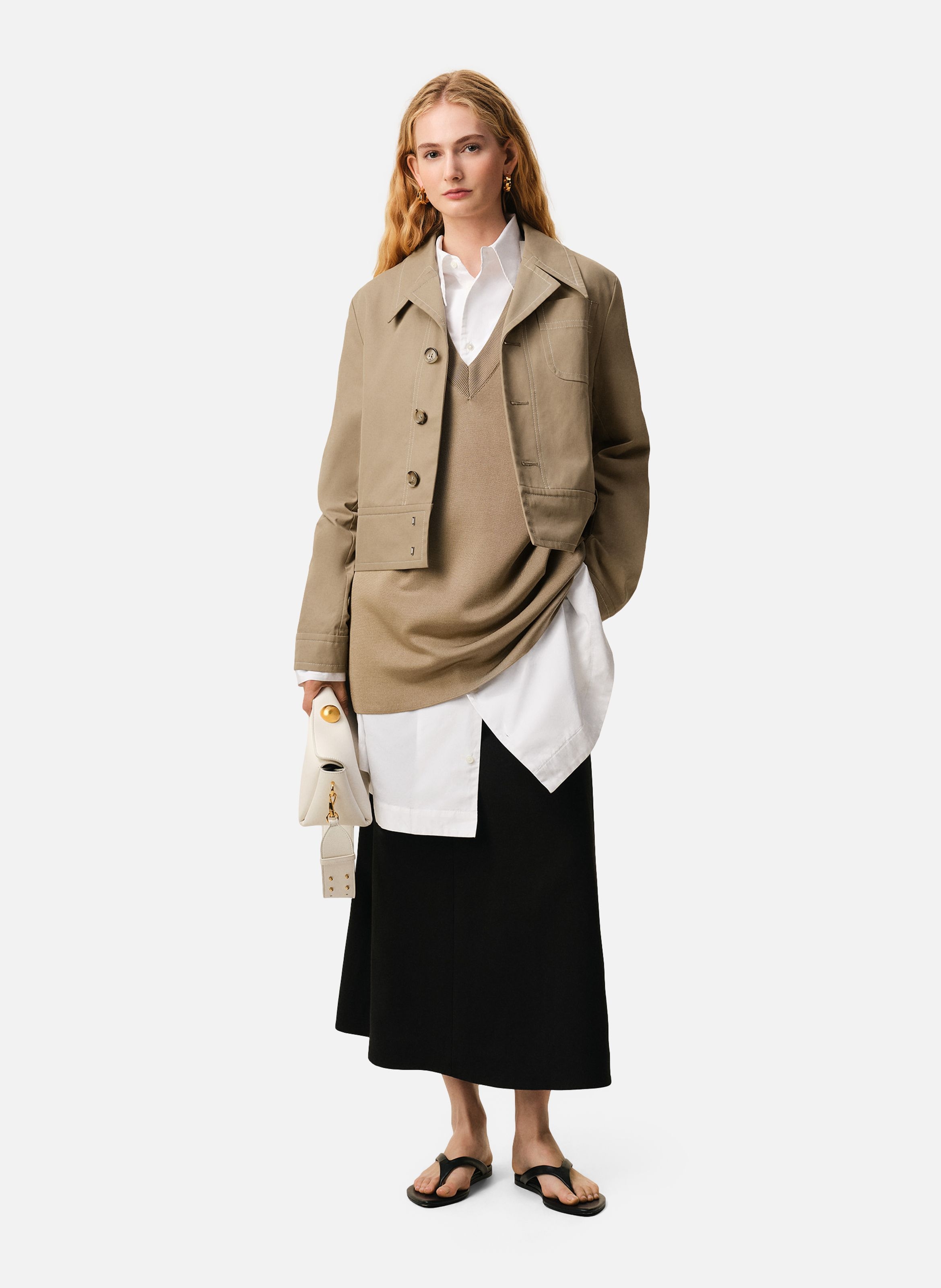 Veste boutonnée en coton AMI PARIS Beige