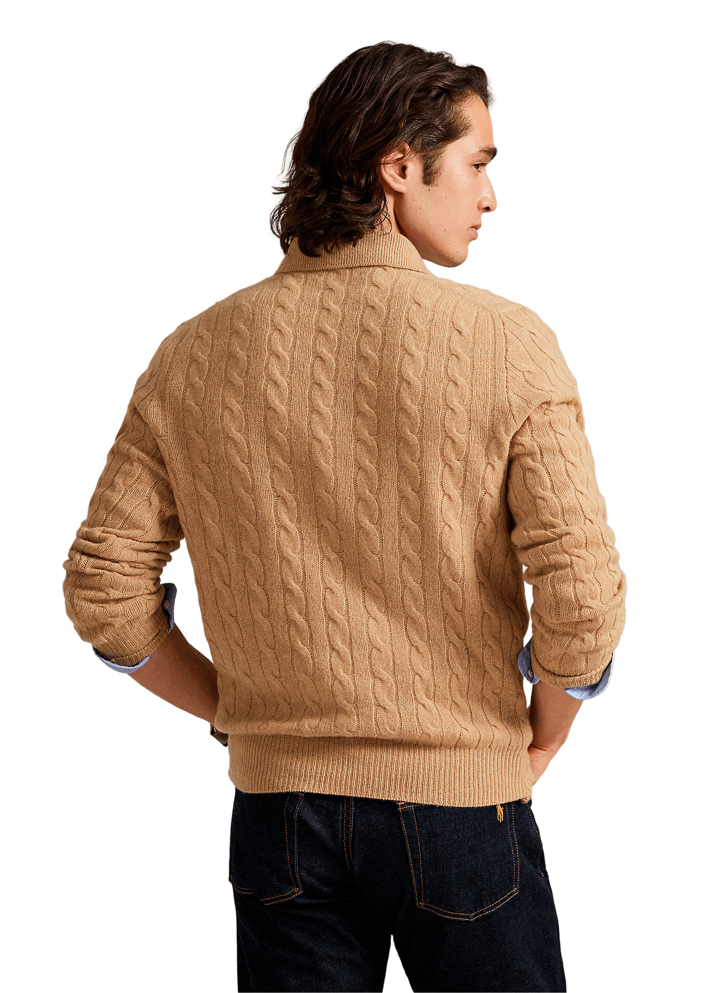 Pull polo en laine et cachemire POLO RALPH LAUREN Beige