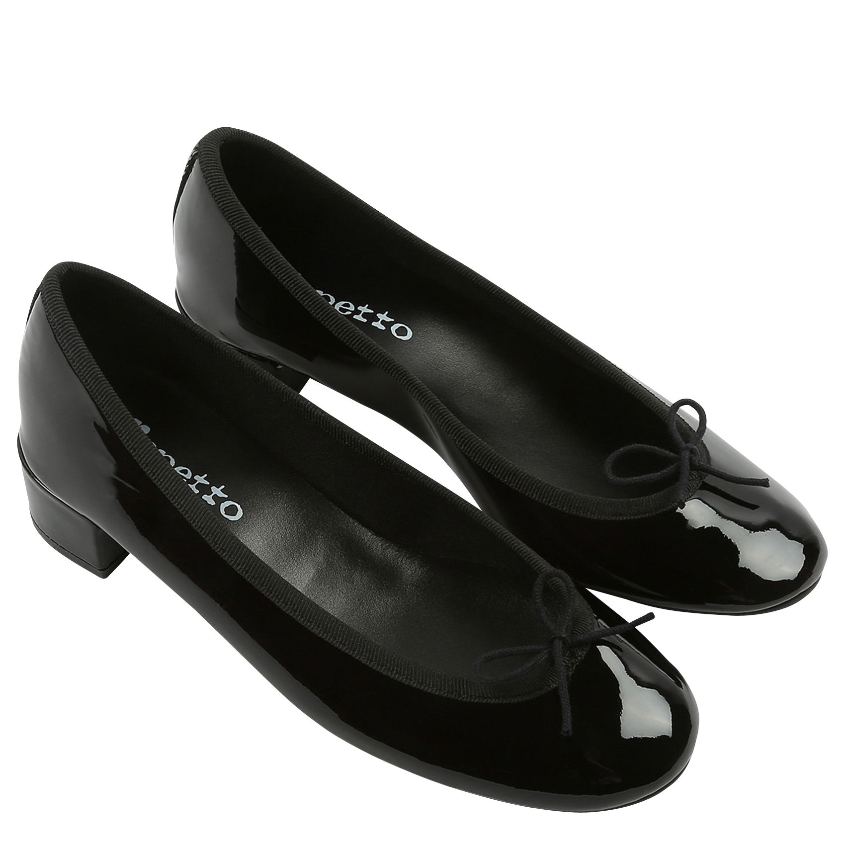 Ballerines à talons en cuir vernis camille REPETTO Noir