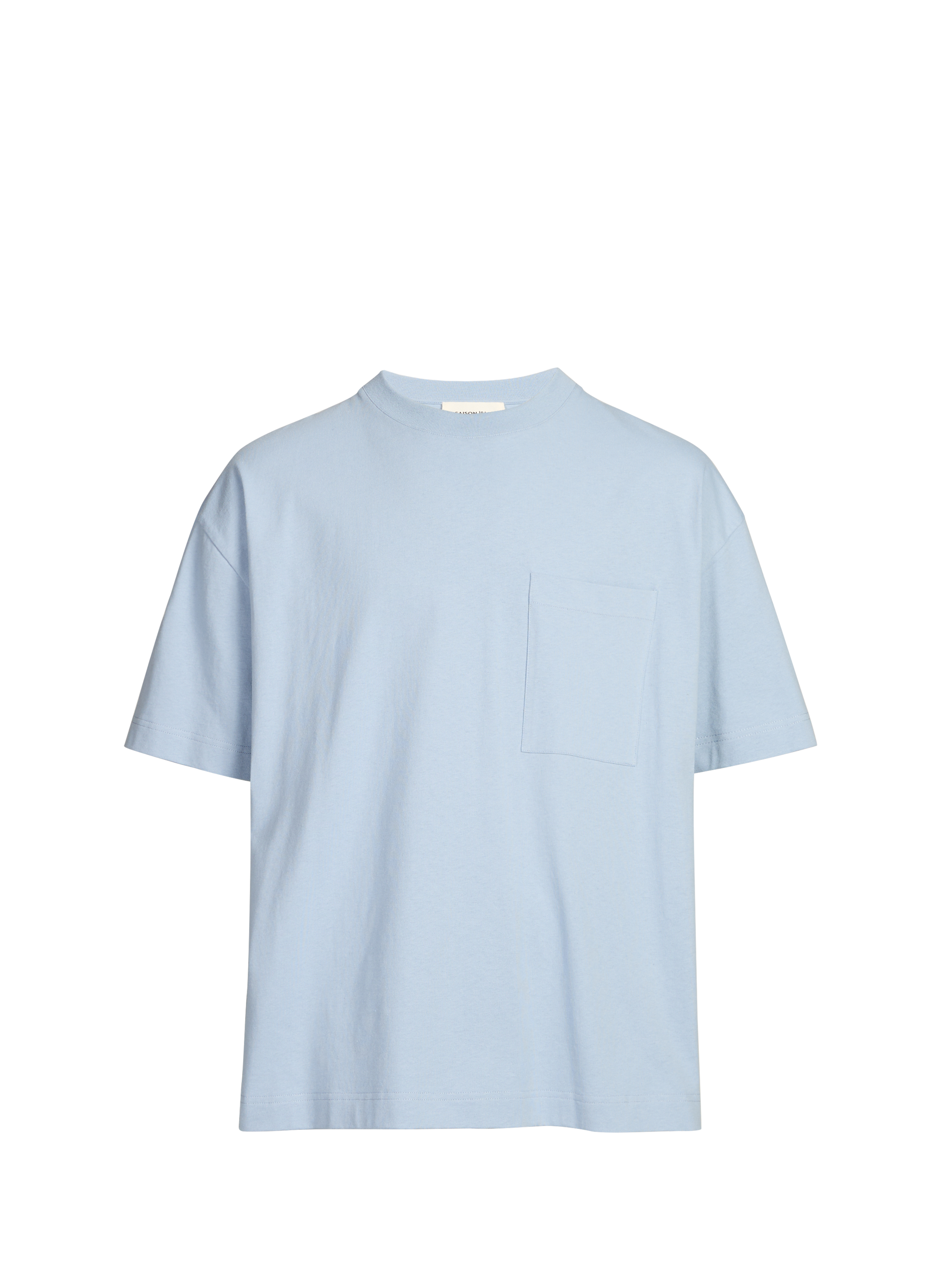 T-shirt Bart col rond en coton SAISON 1865 Bleu