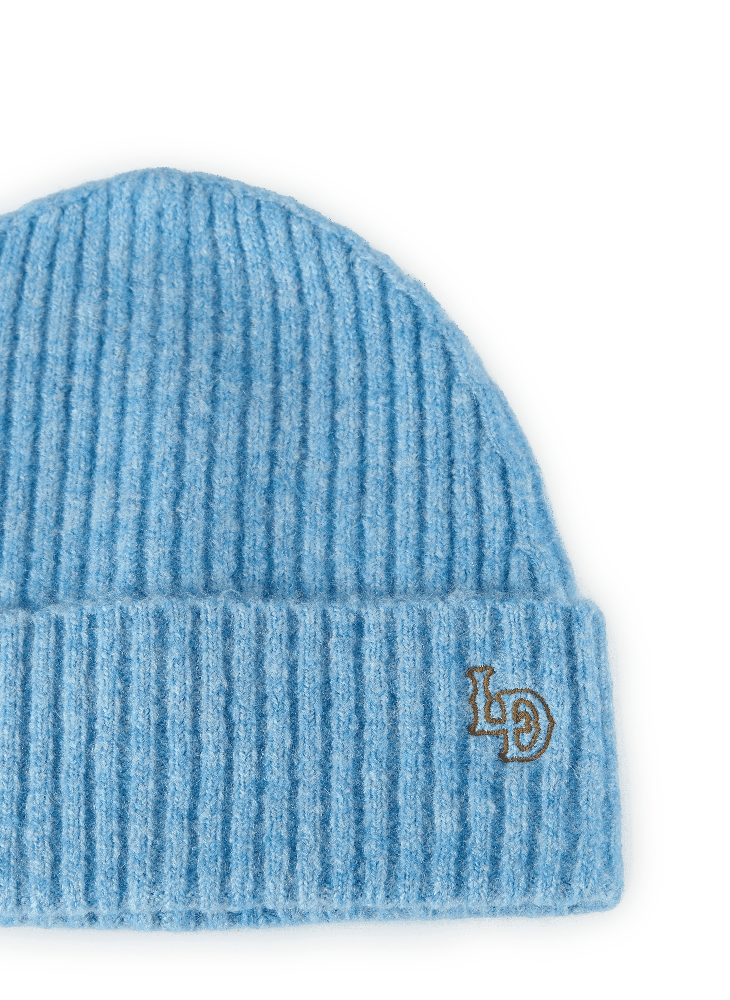 Ribbed beanie with logo embroidery LES DEUX Blue