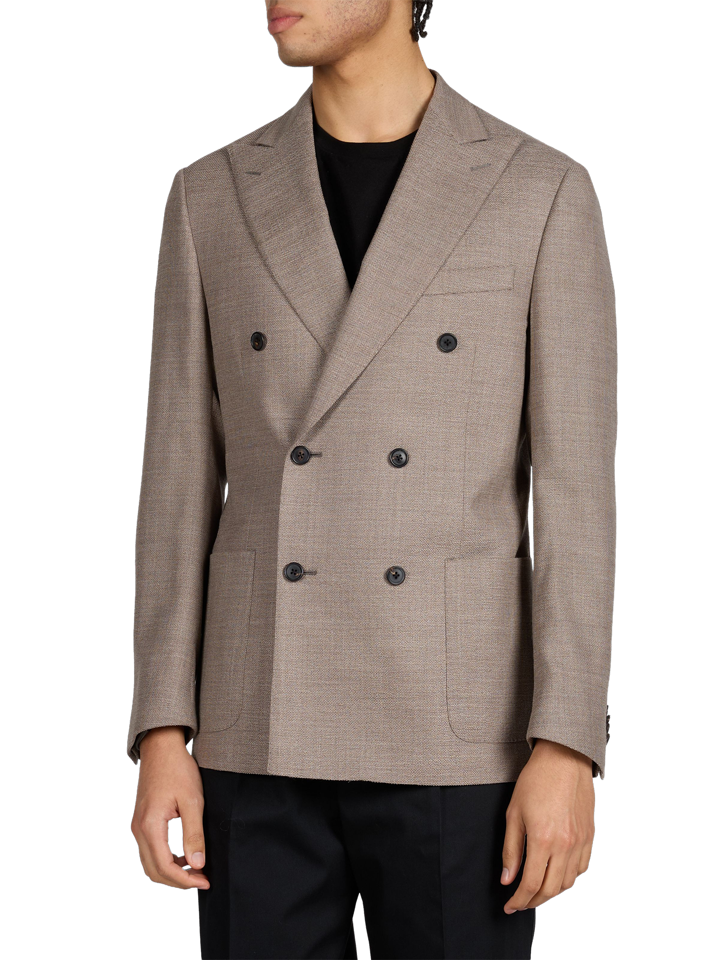 Tweed wool blend blazer CORNELIANI Brown