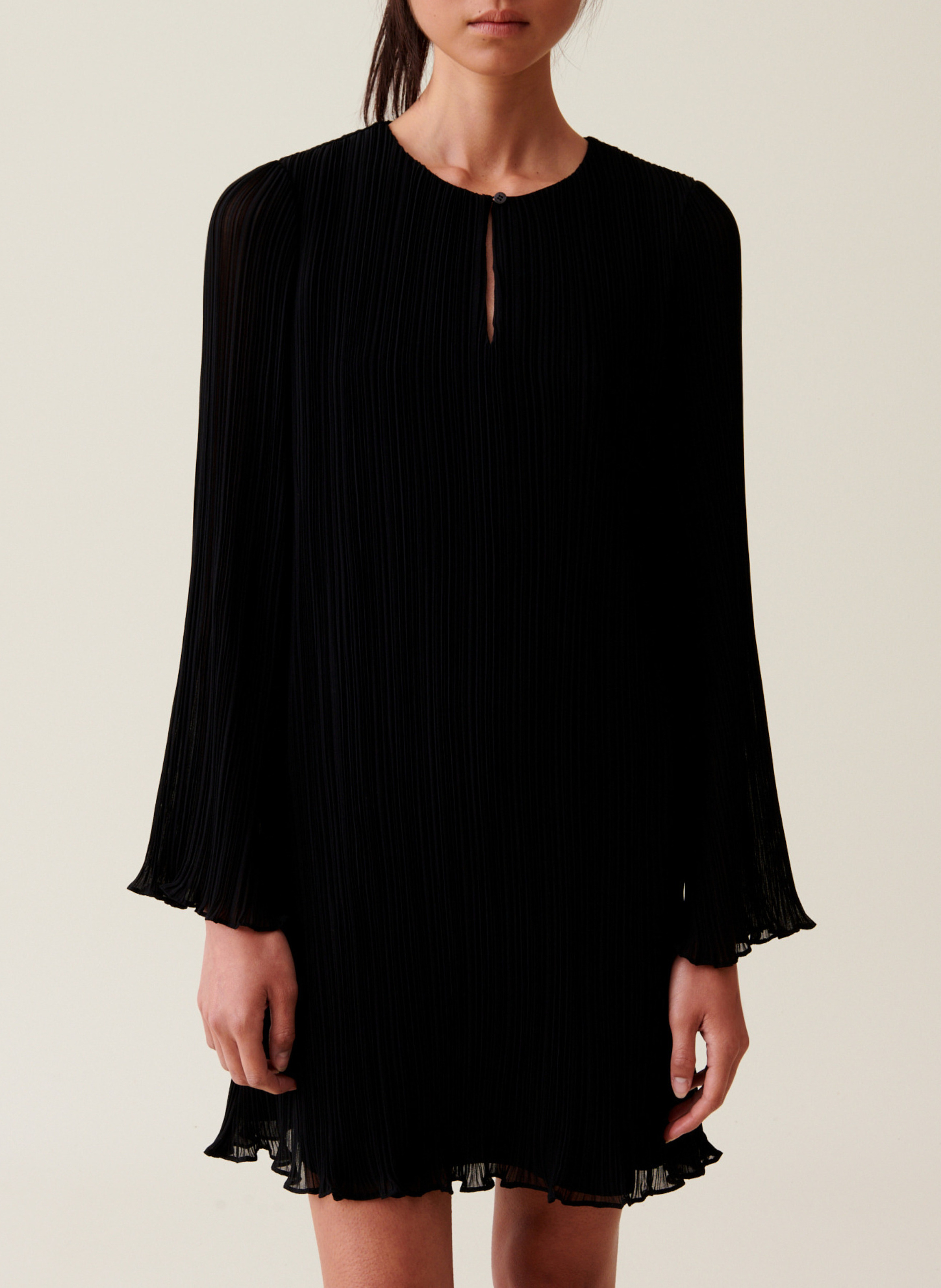 Robe courte col rond plissée CLAUDIE PIERLOT Noir