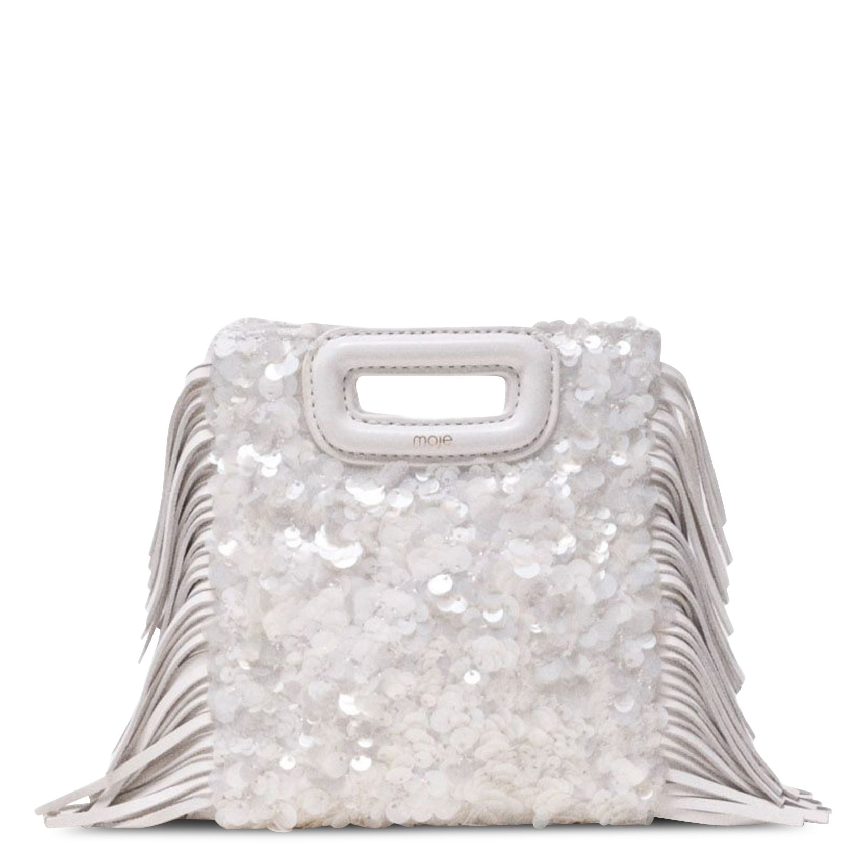 Sac bandoulière à sequins m mini MAJE Blanc