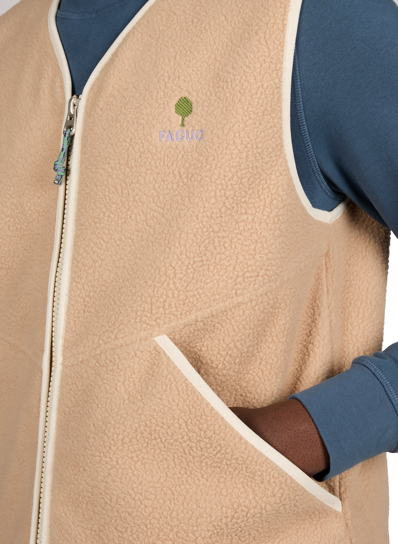 Teillay Sleeveless Jacket FAGUO Beige