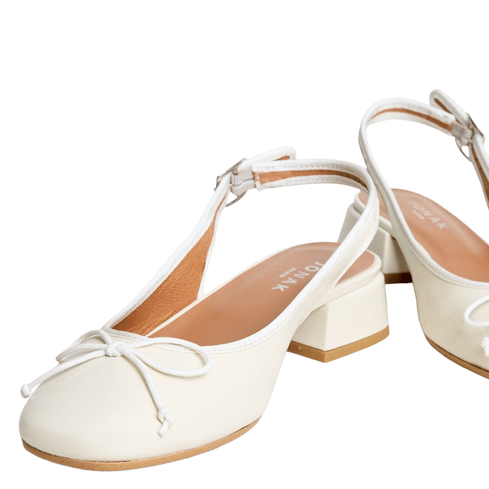 Ballerines slingbacks en cuir vernis dybilo JONAK Blanc