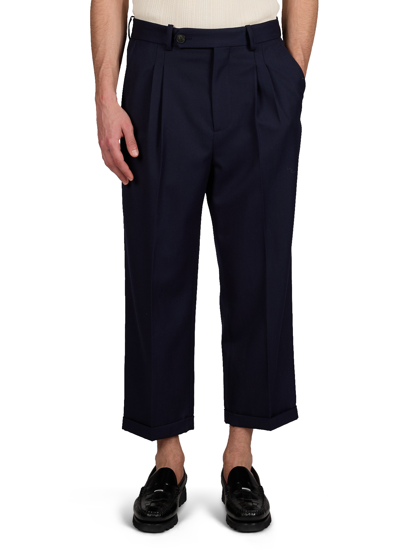 Solid Cropped Pants DROLE DE MONSIEUR Blue