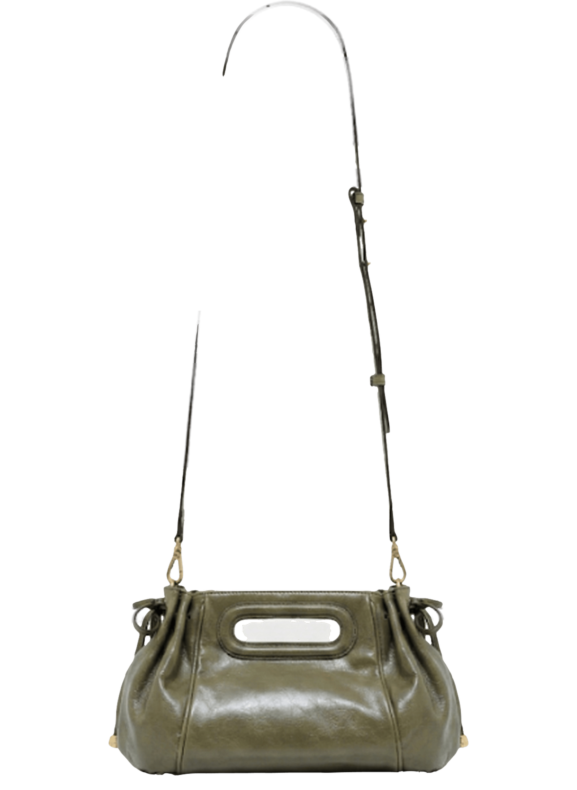 Sac à main en cuir effet froissé - mini dany GERARD DAREL Kaki