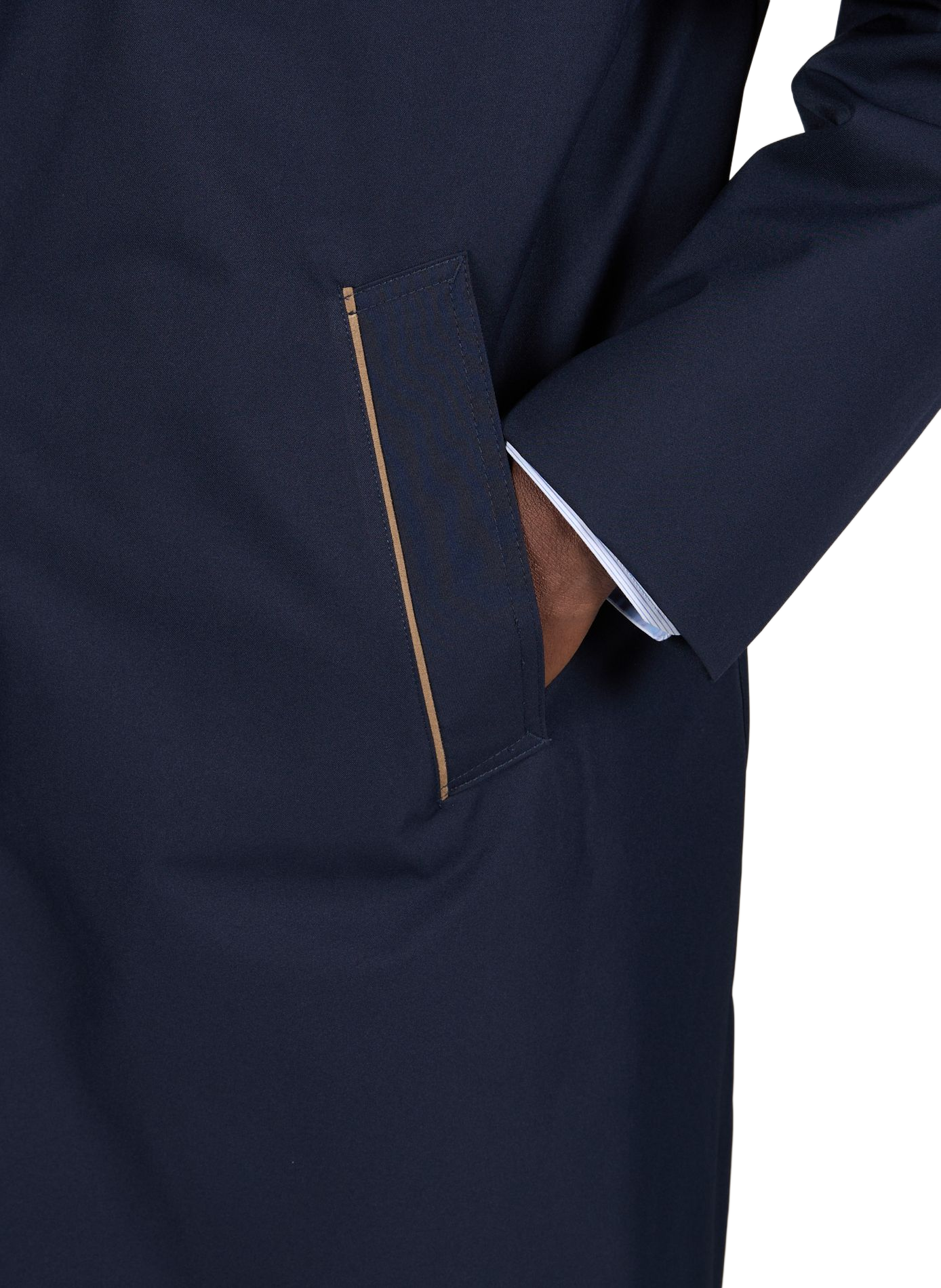 Mid-length straight cotton parka HACKETT Blue