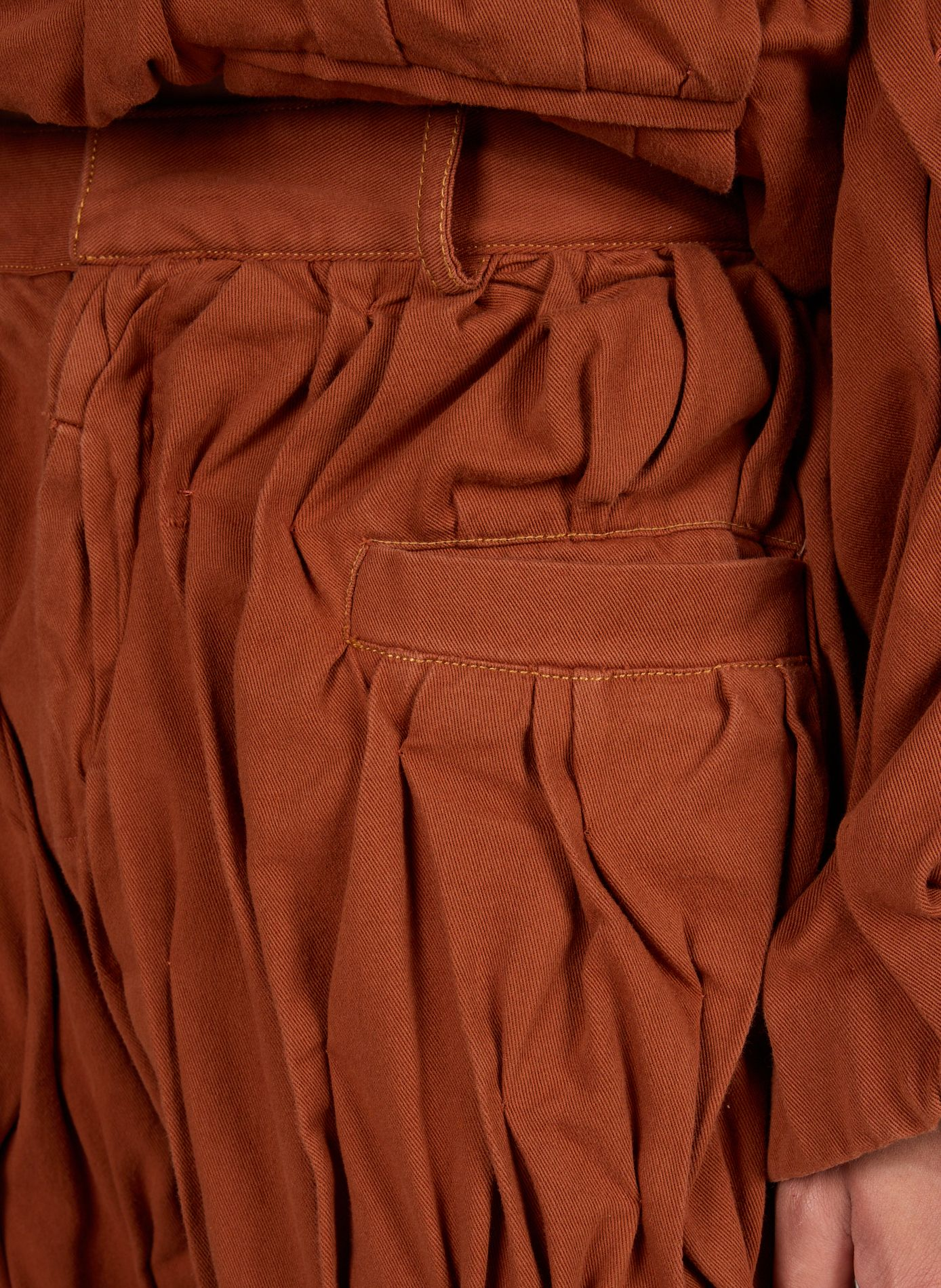 Pantalon Tormenta en coton plissé CAMPILLO Marron