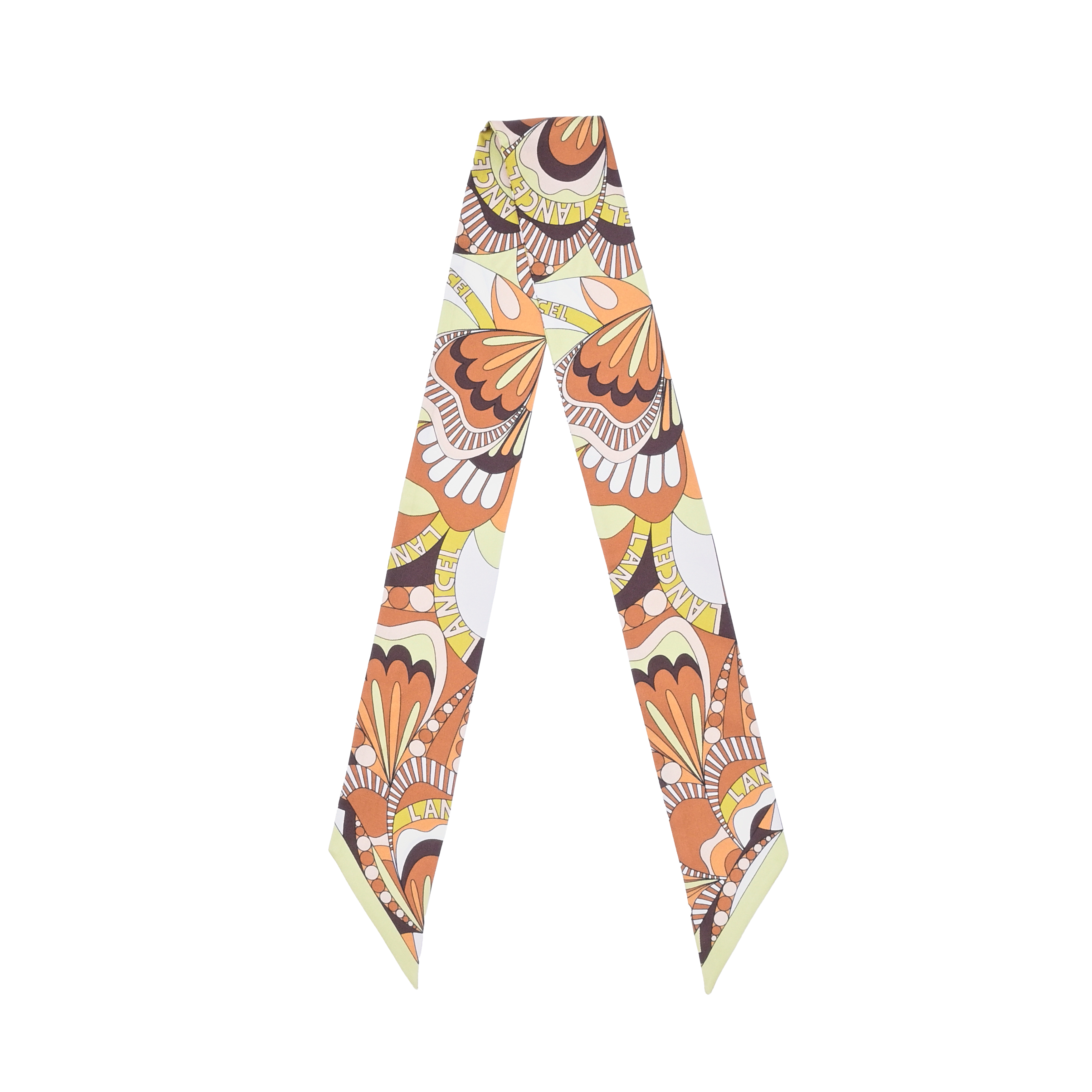 Silk headband with floral pattern by lancel LANCEL Yellow