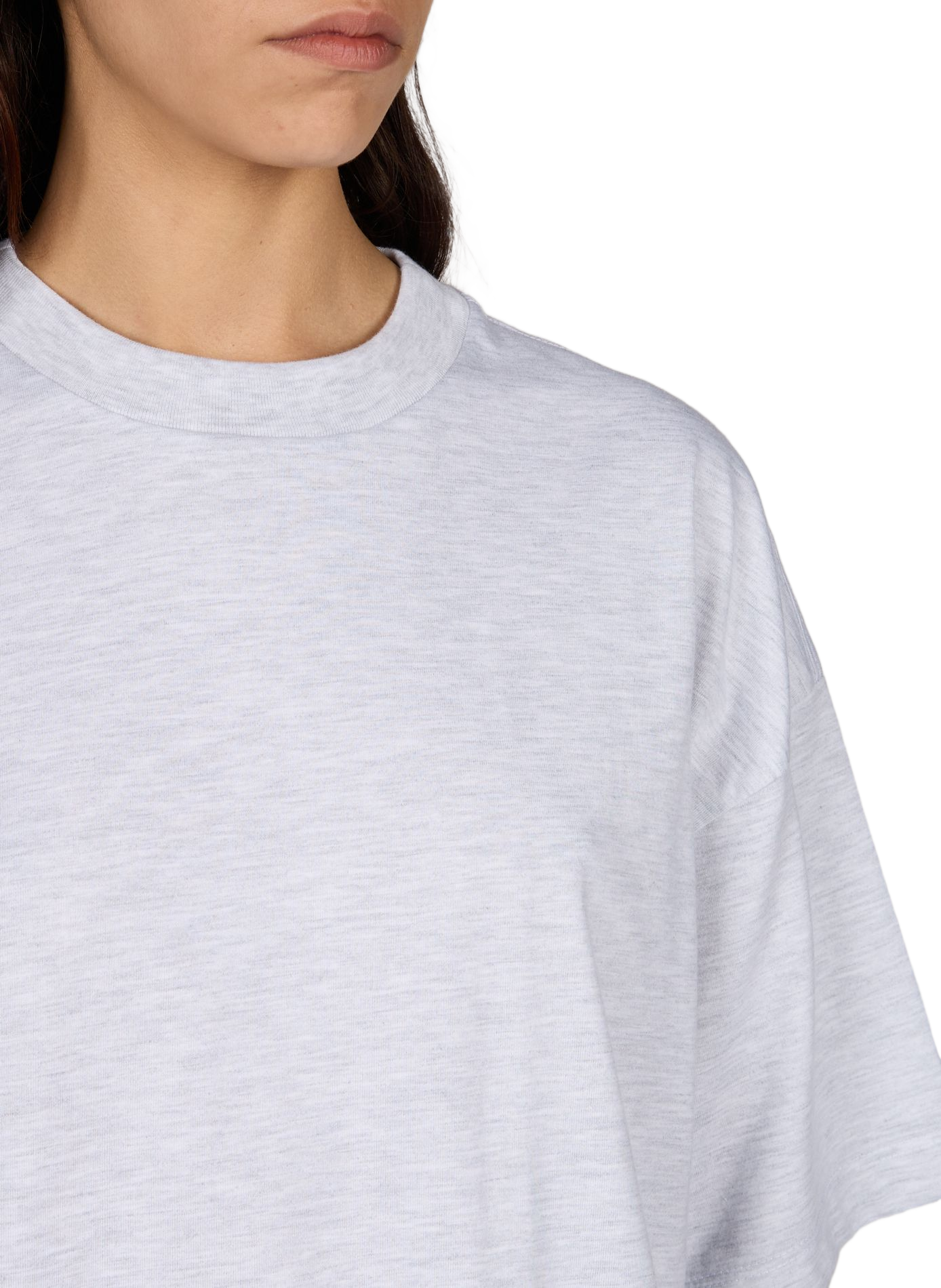 T-shirt ample à col rond en coton TOPSHOP Gris