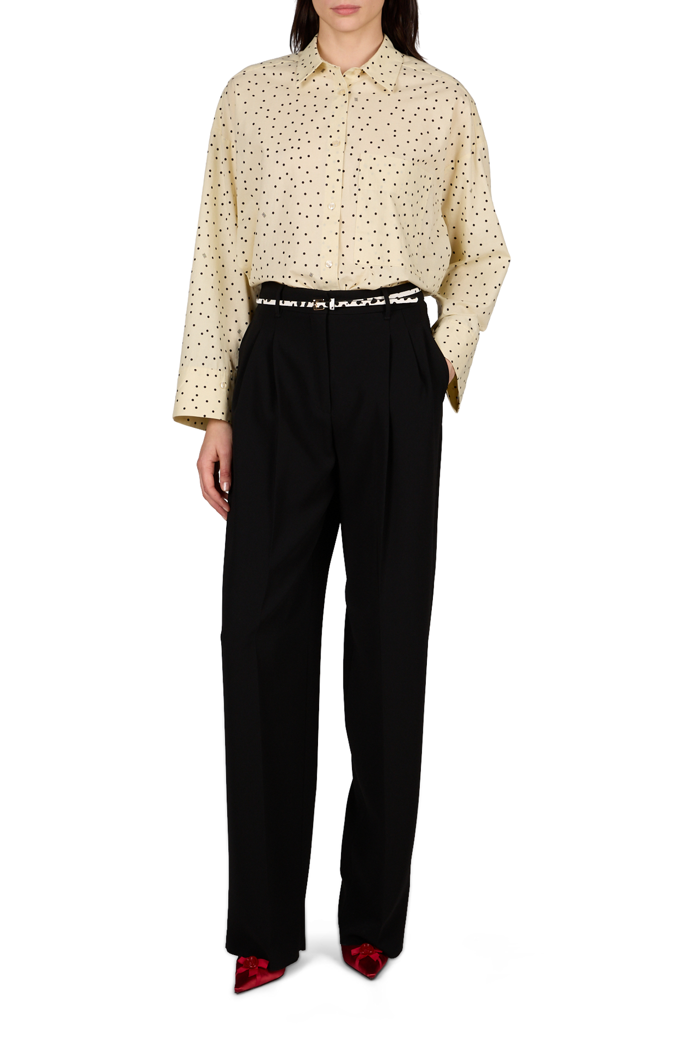 Sling-back Faya 95 détail noeud JIMMY CHOO Rouge