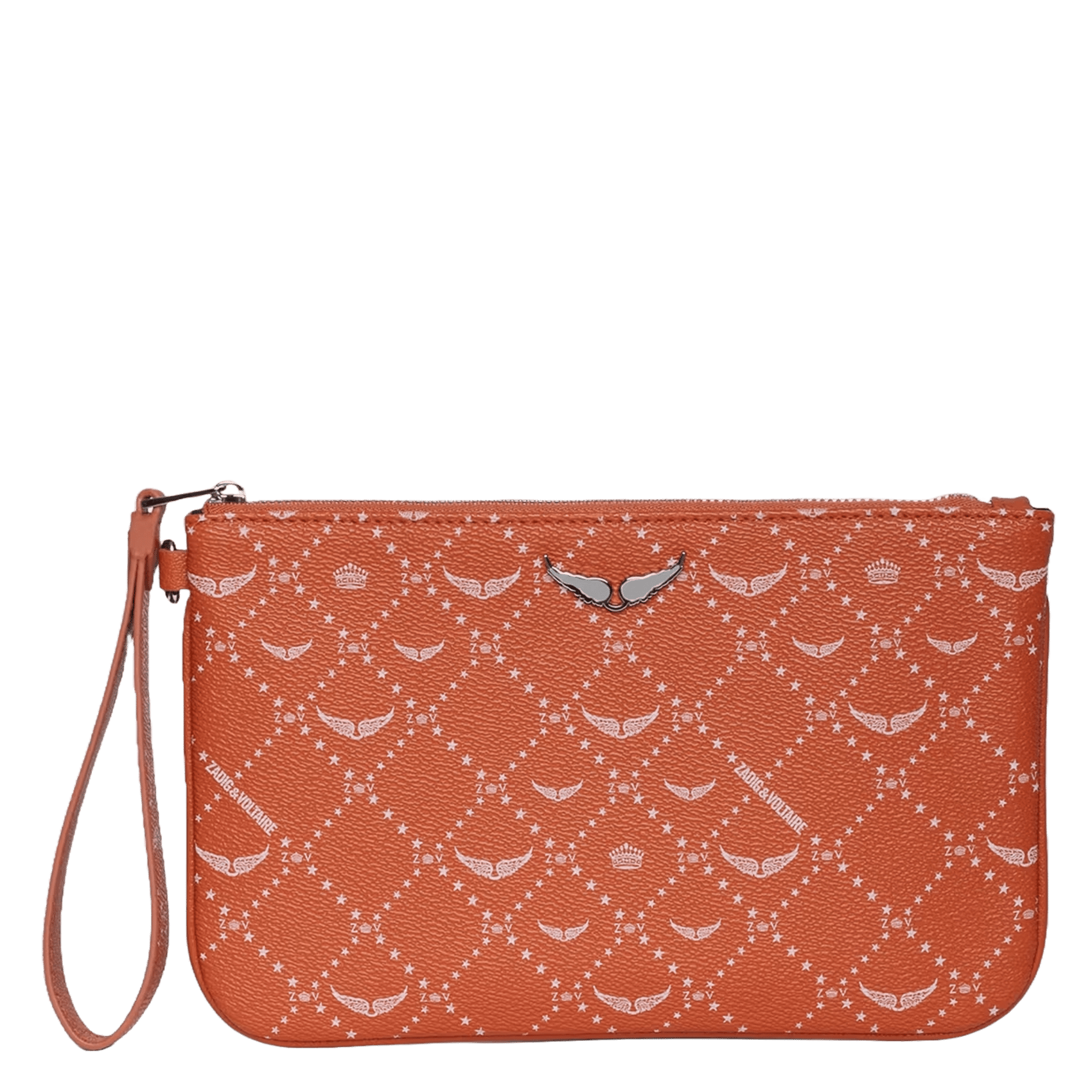 Monogram canvas z pouch clutch ZADIG&VOLTAIRE Orange
