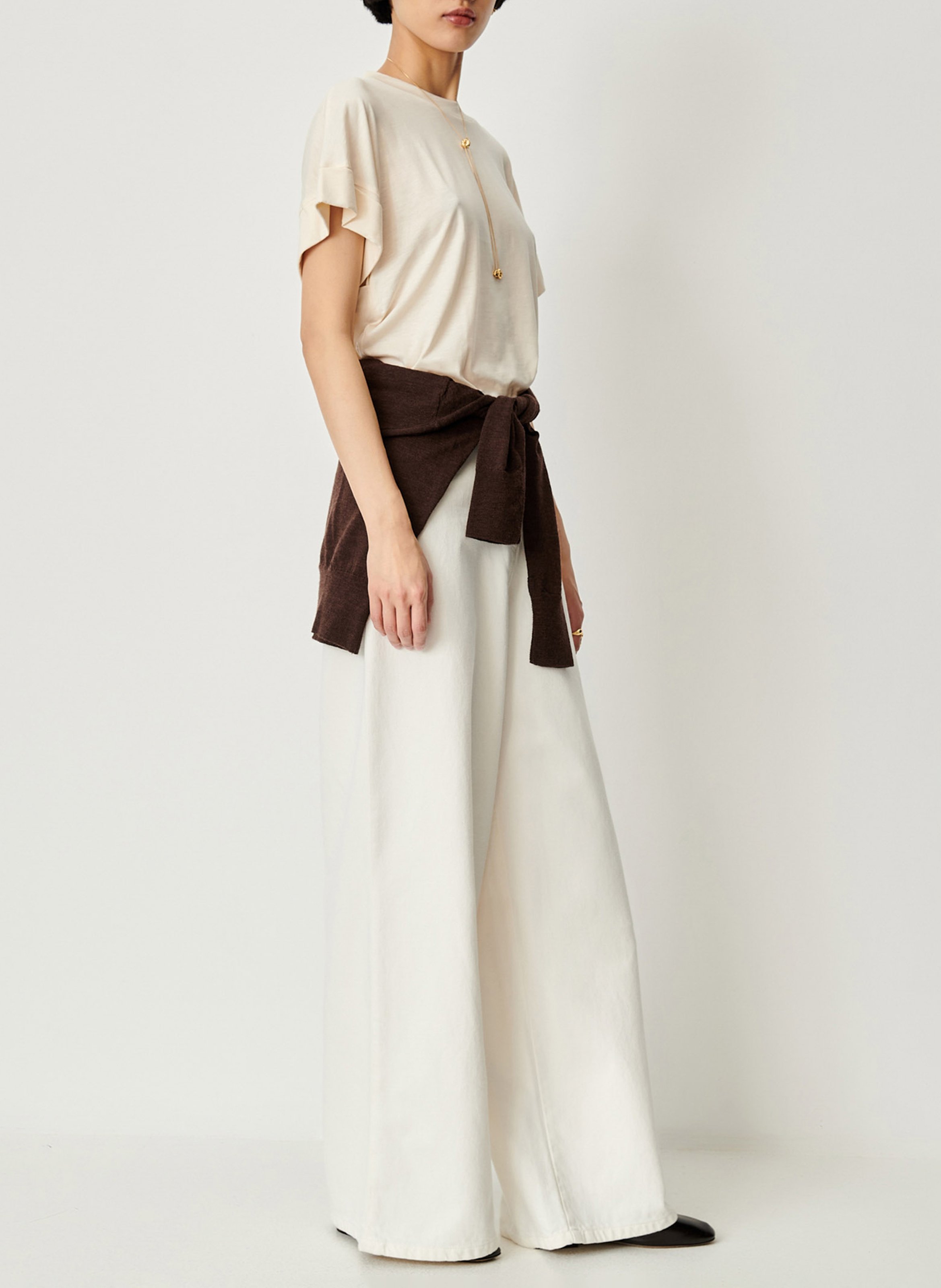 Tee-shirt col rond dimentica SESSUN Beige