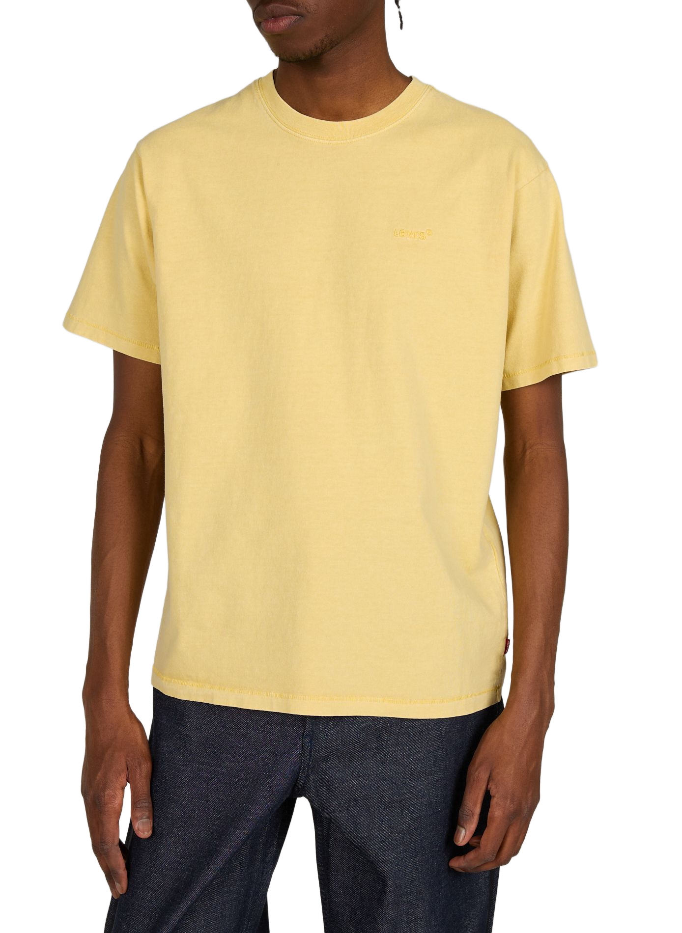 Einfarbiges T-Shirt mit Logo-Stickerei LEVI'S Gelb