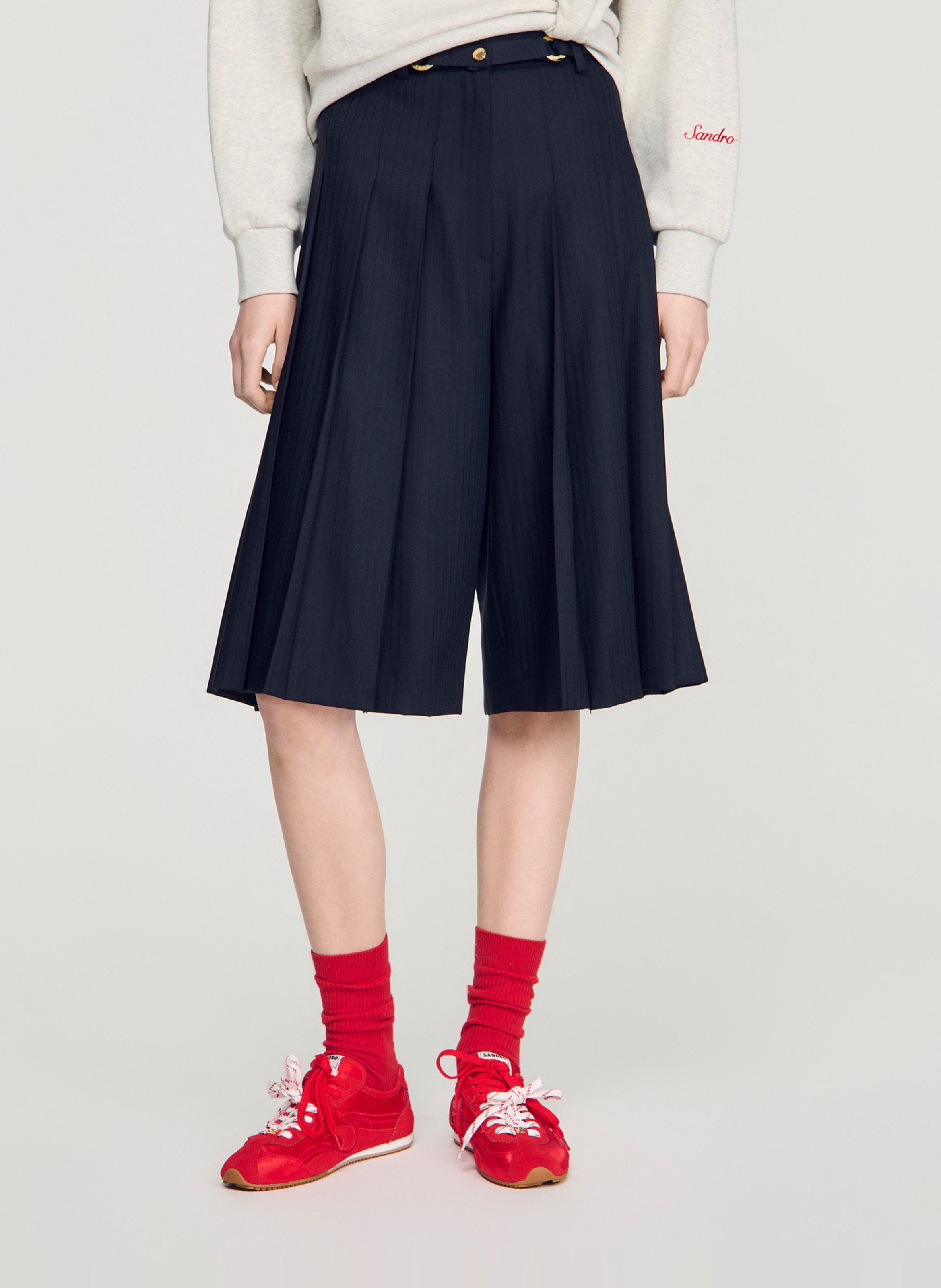 Short en laine SANDRO Bleu