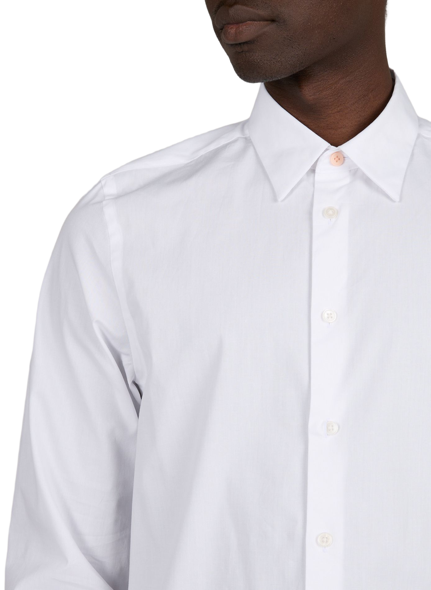Chemise droite en coton mélangé PAUL SMITH Blanc