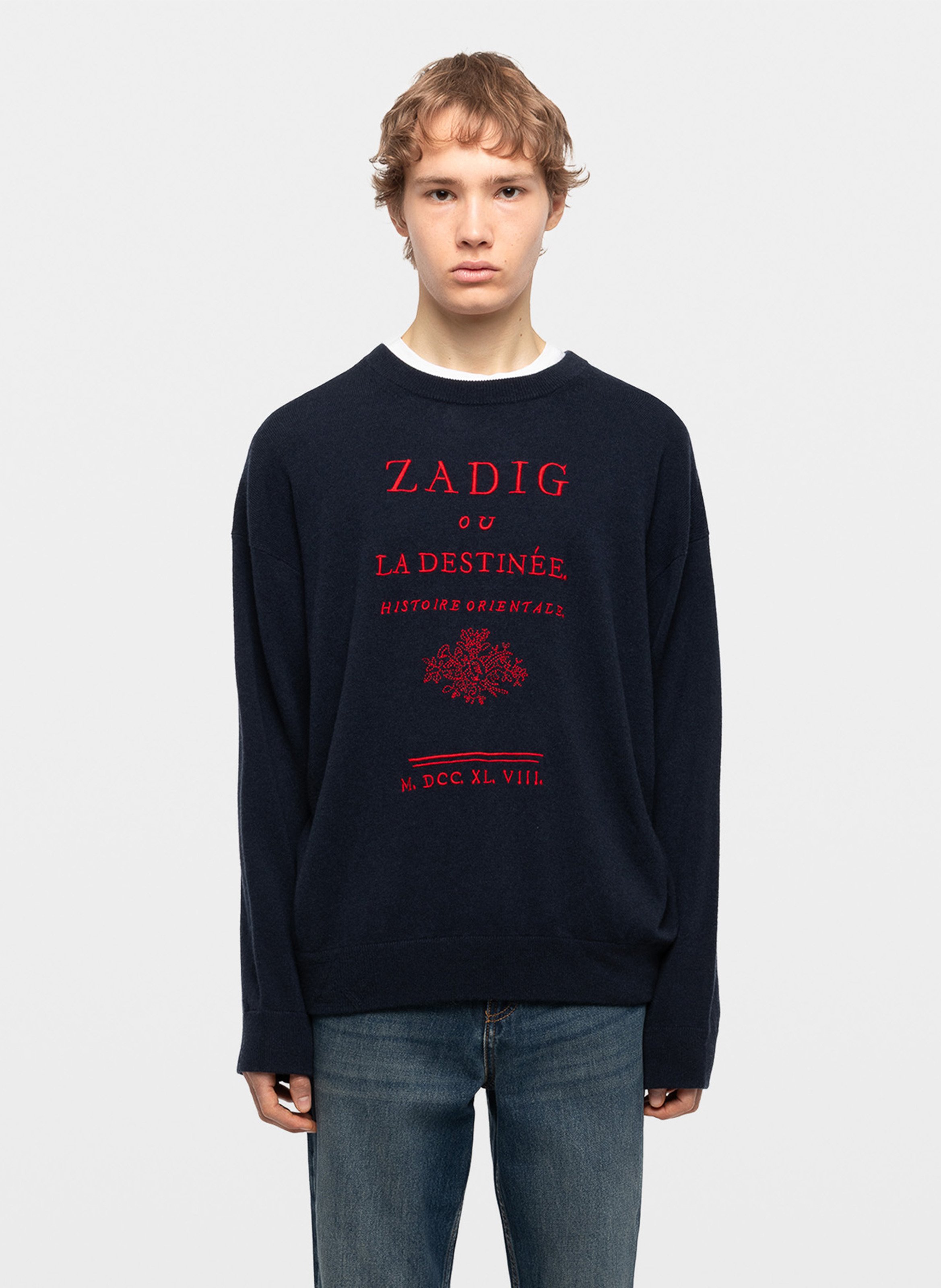 Rechte ronde hals trui van gemengde wol marko ZADIG&VOLTAIRE Blauw