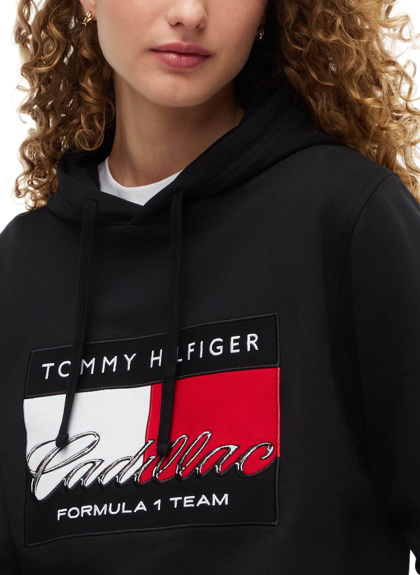 Oversized printed cotton sweatshirt TOMMY HILFIGER Black