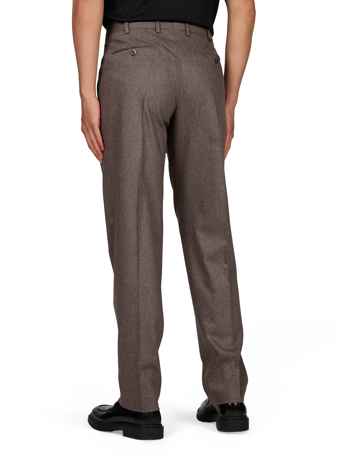 Pantalon à pinces en laine vierge PT01 Marron