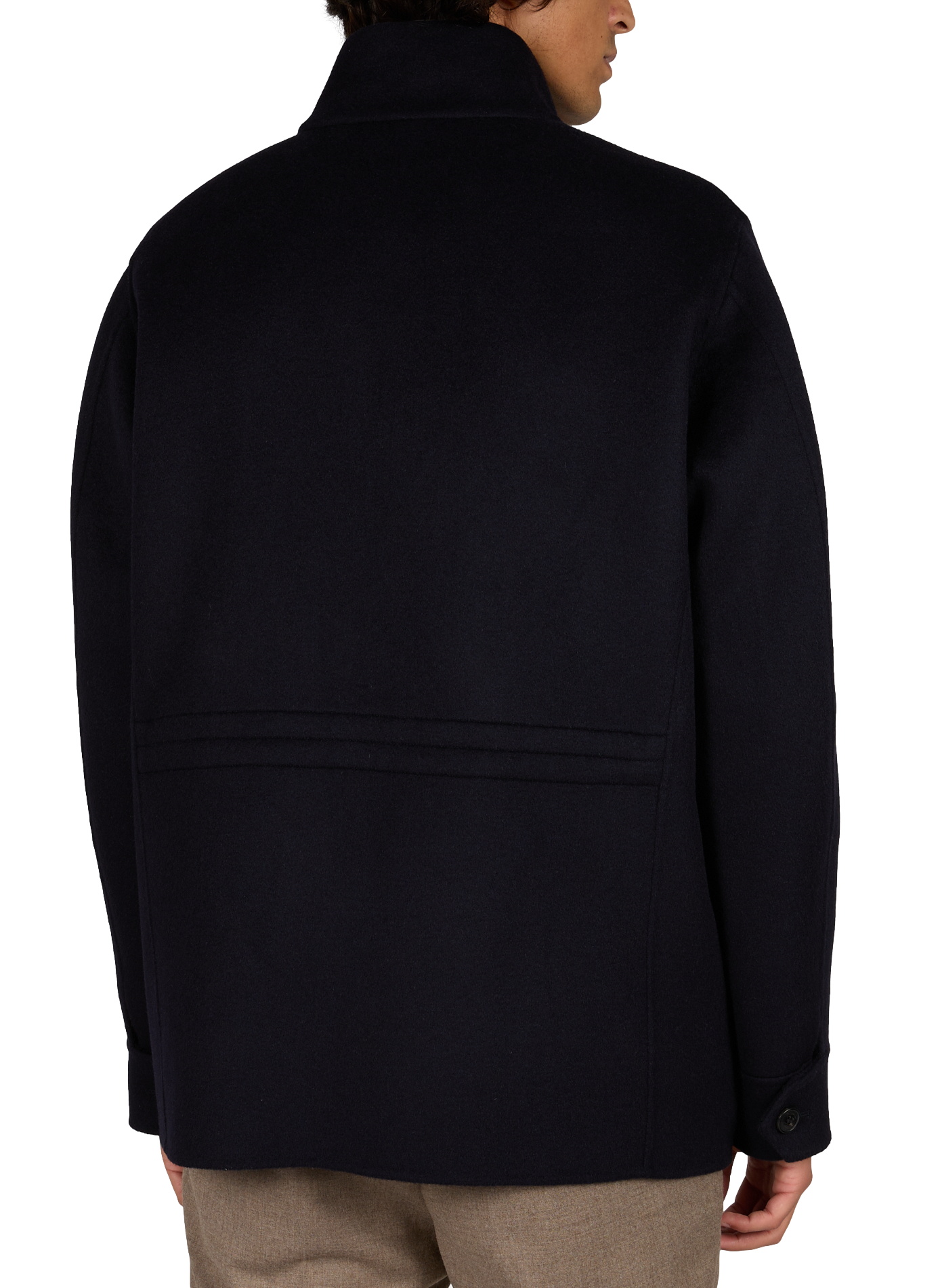 Jas met opstaande kraag van gemengde wol SLOWEAR Blauw