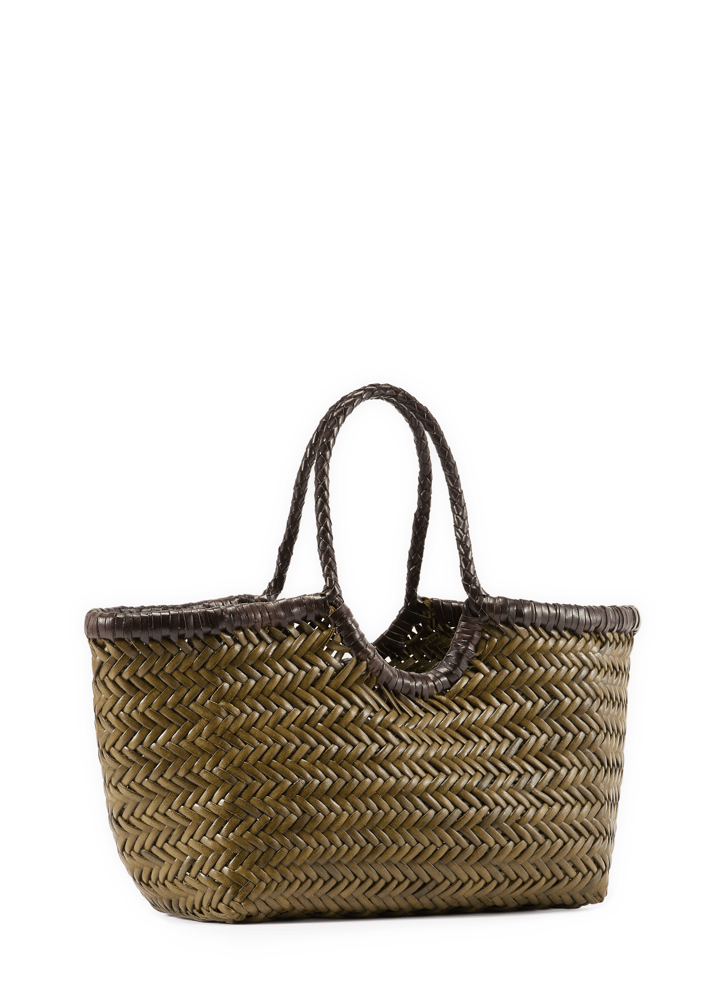 Sac tressé en cuir  DRAGON DIFFUSION Kaki