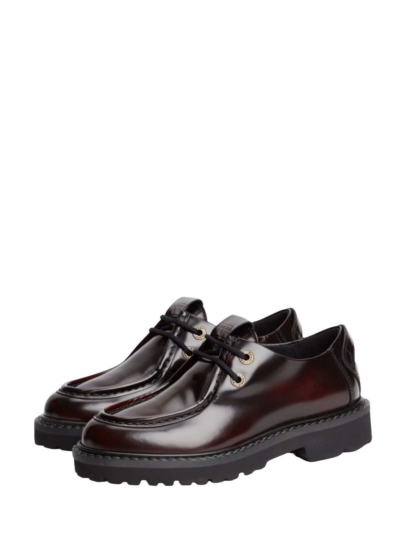 Round-toe leather derby shoes TOMMY HILFIGER Red