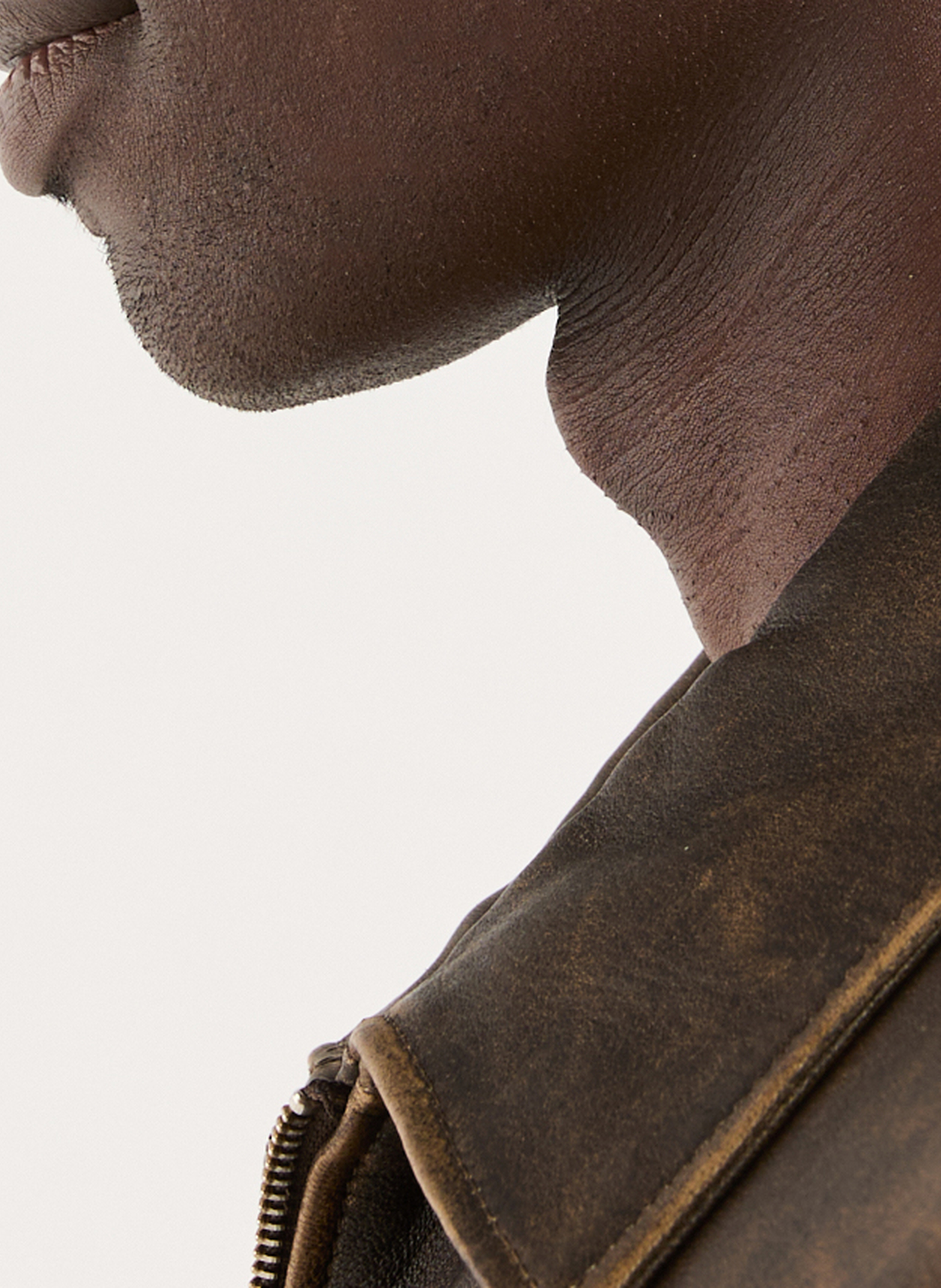 Leather beret SAISON 1865 Brown