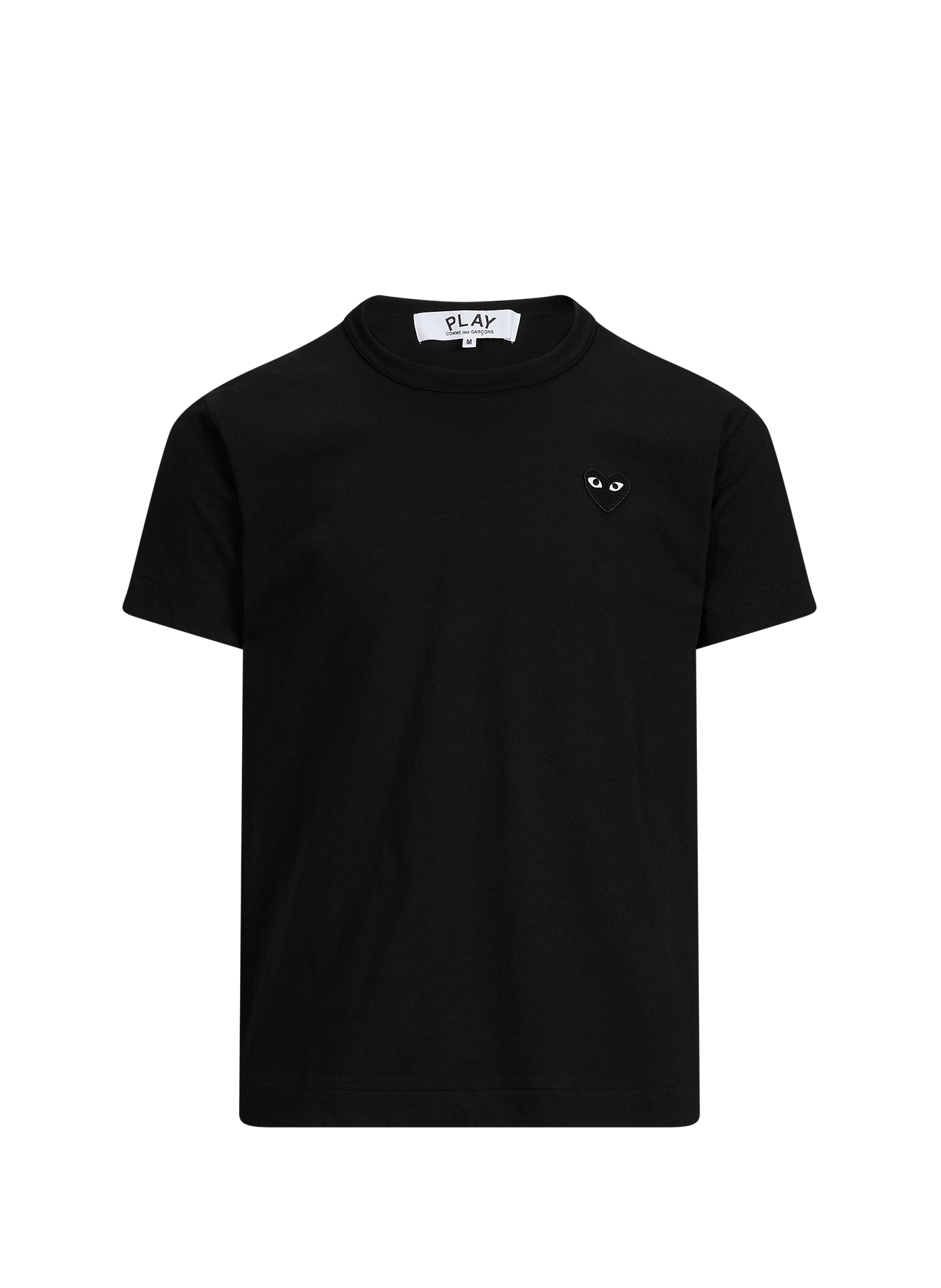 Gerade geschnittenes T-Shirt mit Rundhalsausschnitt und gesticktem Logo COMME DES GARCONS PLAY Schwarz