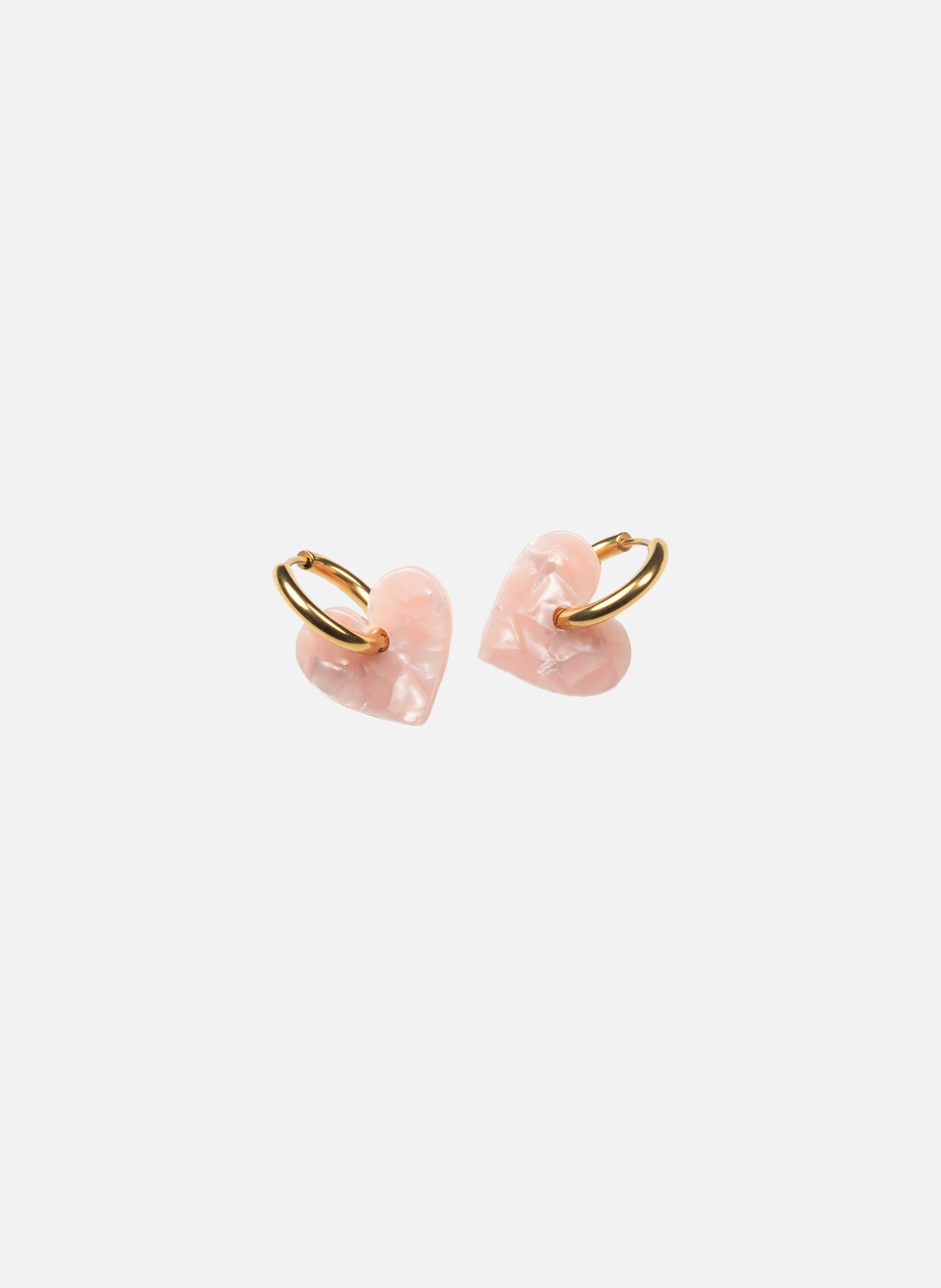 Boucles d'oreilles lova lova avec anneaux en acier inoxydable doré KURAGE GINZA Rose