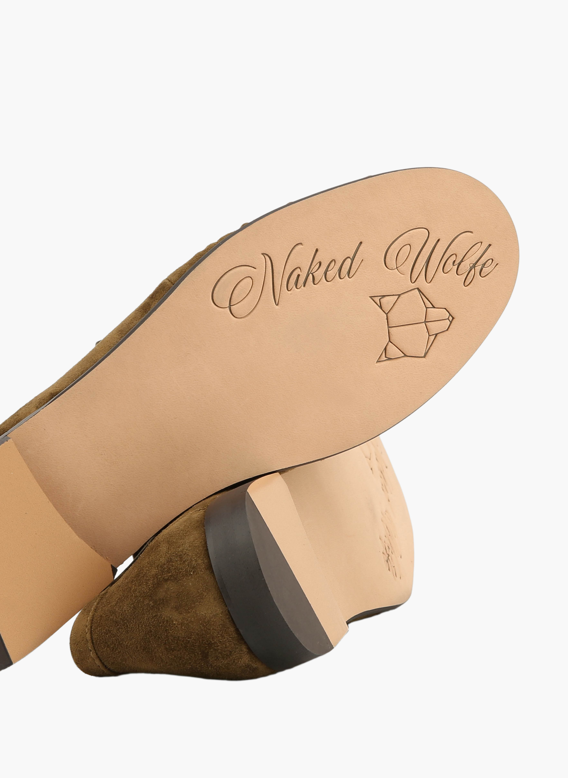 Mocassins love en daim NAKED WOLFE Kaki