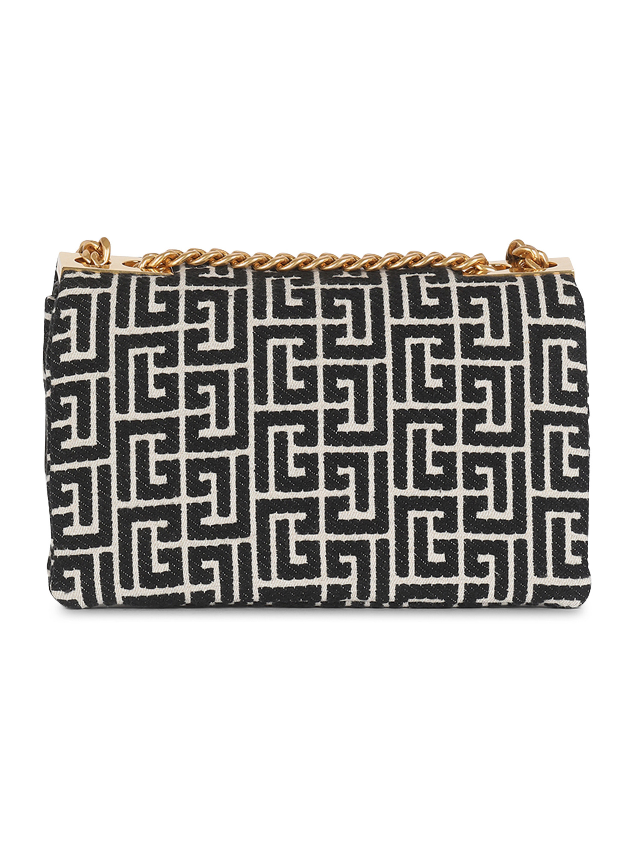 Sac 1945 soft petit modèle en jacquard monogramme BALMAIN Noir