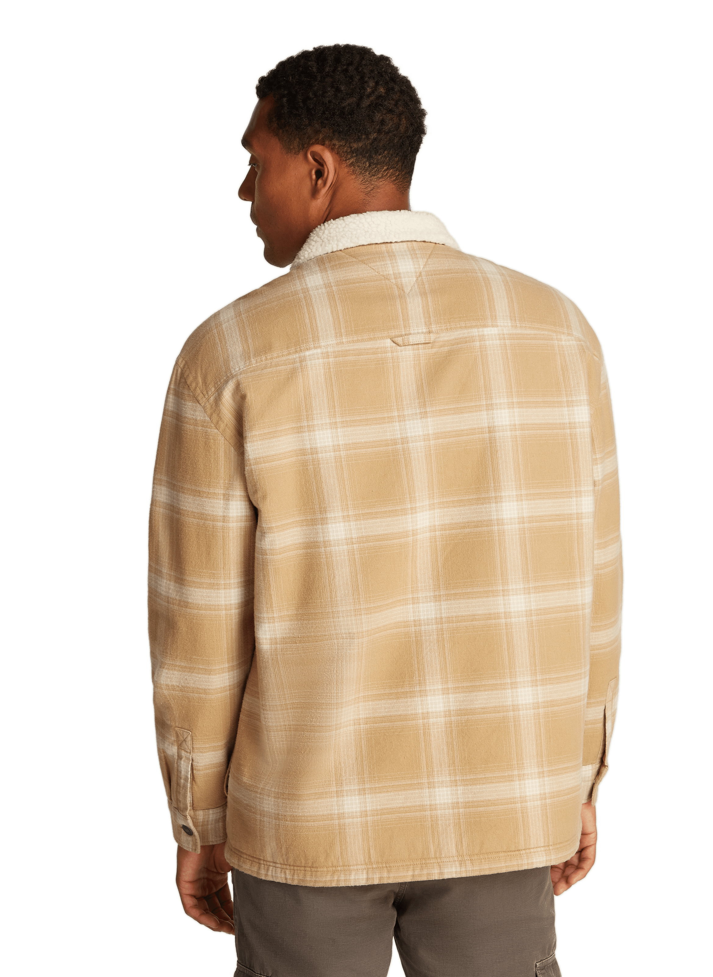 Casual overshirt with sherpa collar TOMMY HILFIGER Brown